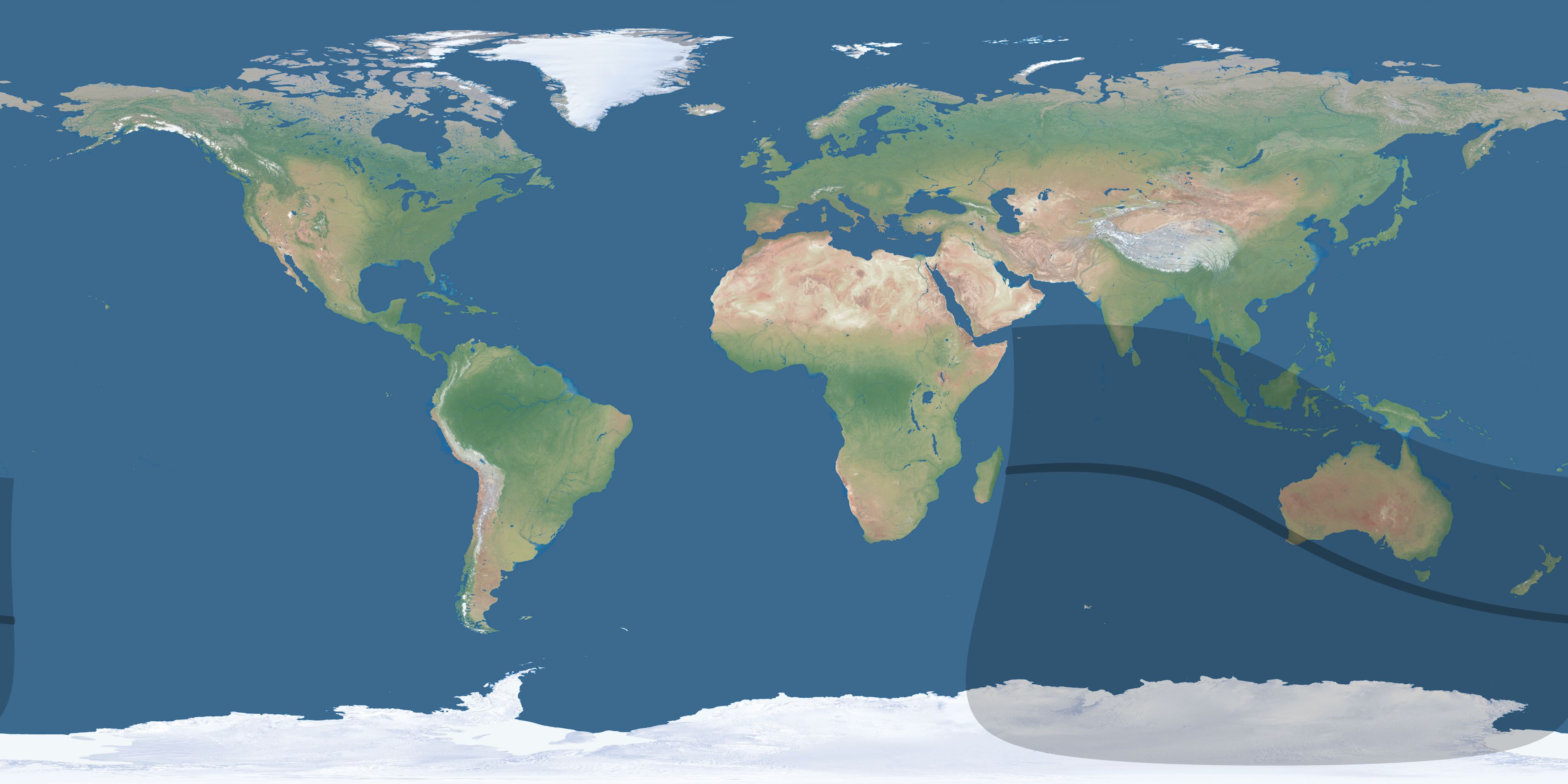 Map of the umbra and penumbra path of the solar eclipse of 09/09/2276