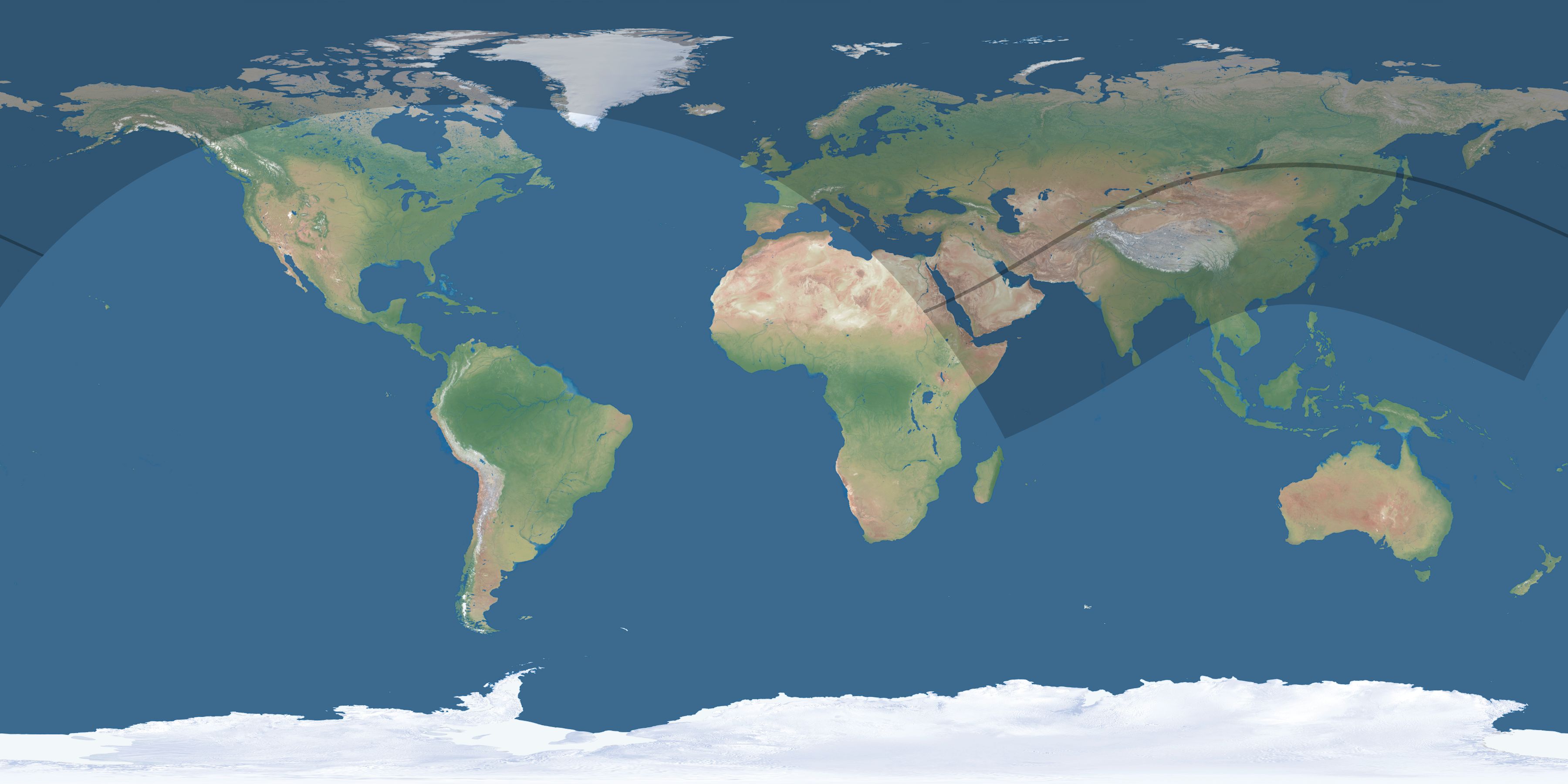 Map of the umbra and penumbra path of the solar eclipse of 06/17/2281