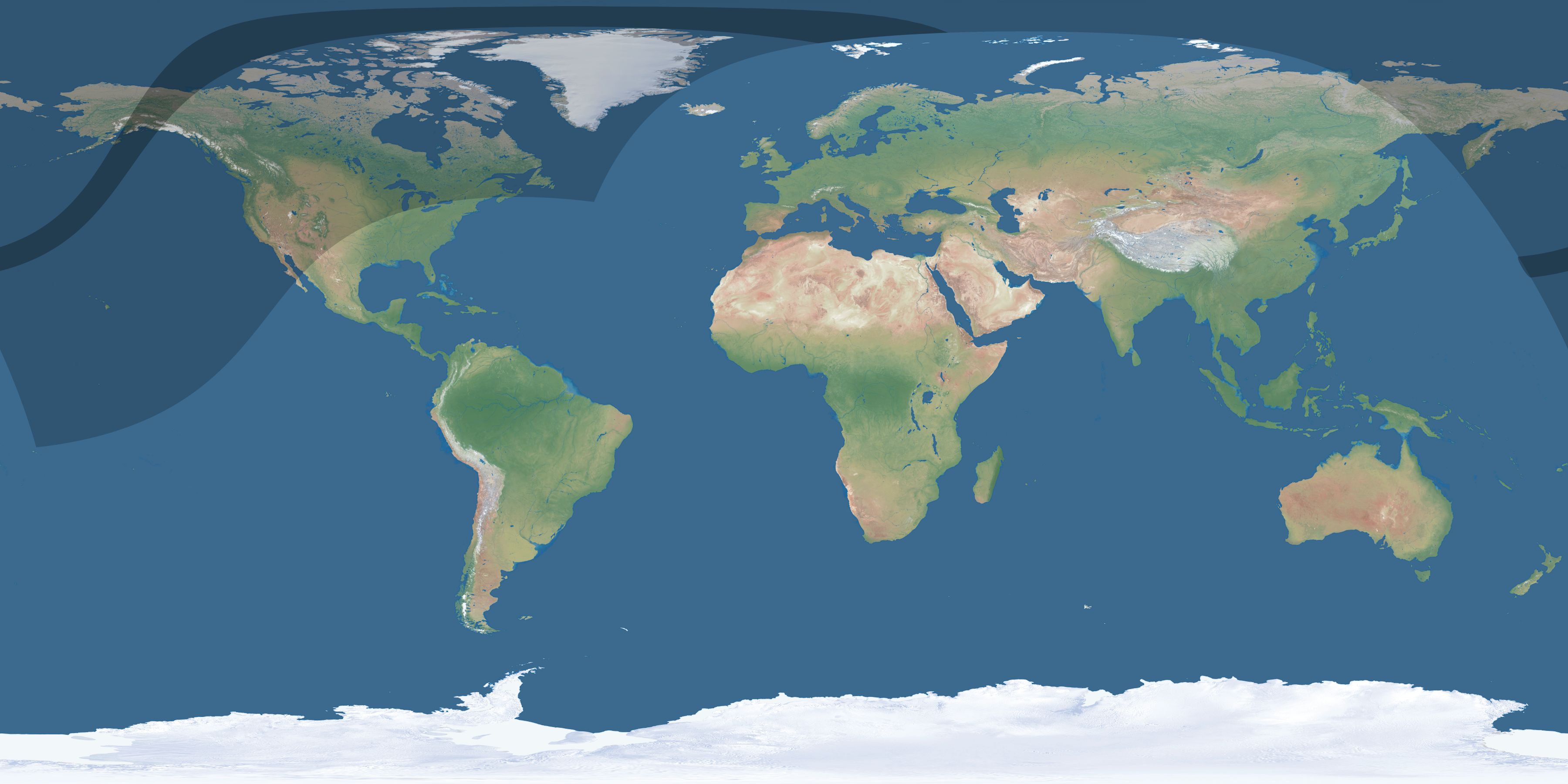Map of the umbra and penumbra path of the solar eclipse of 04/05/2285