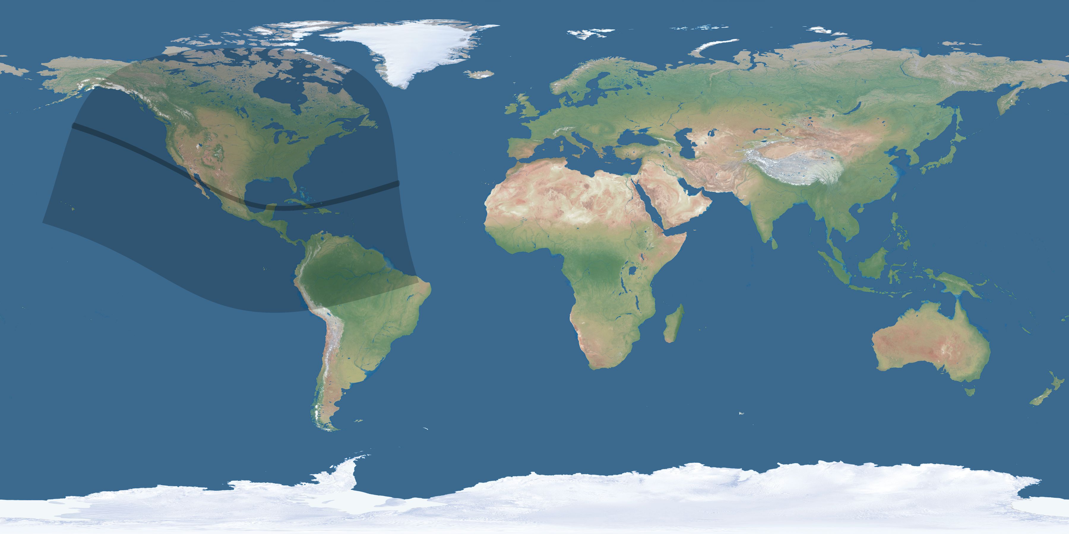 Map of the umbra and penumbra path of the solar eclipse of 11/09/2292