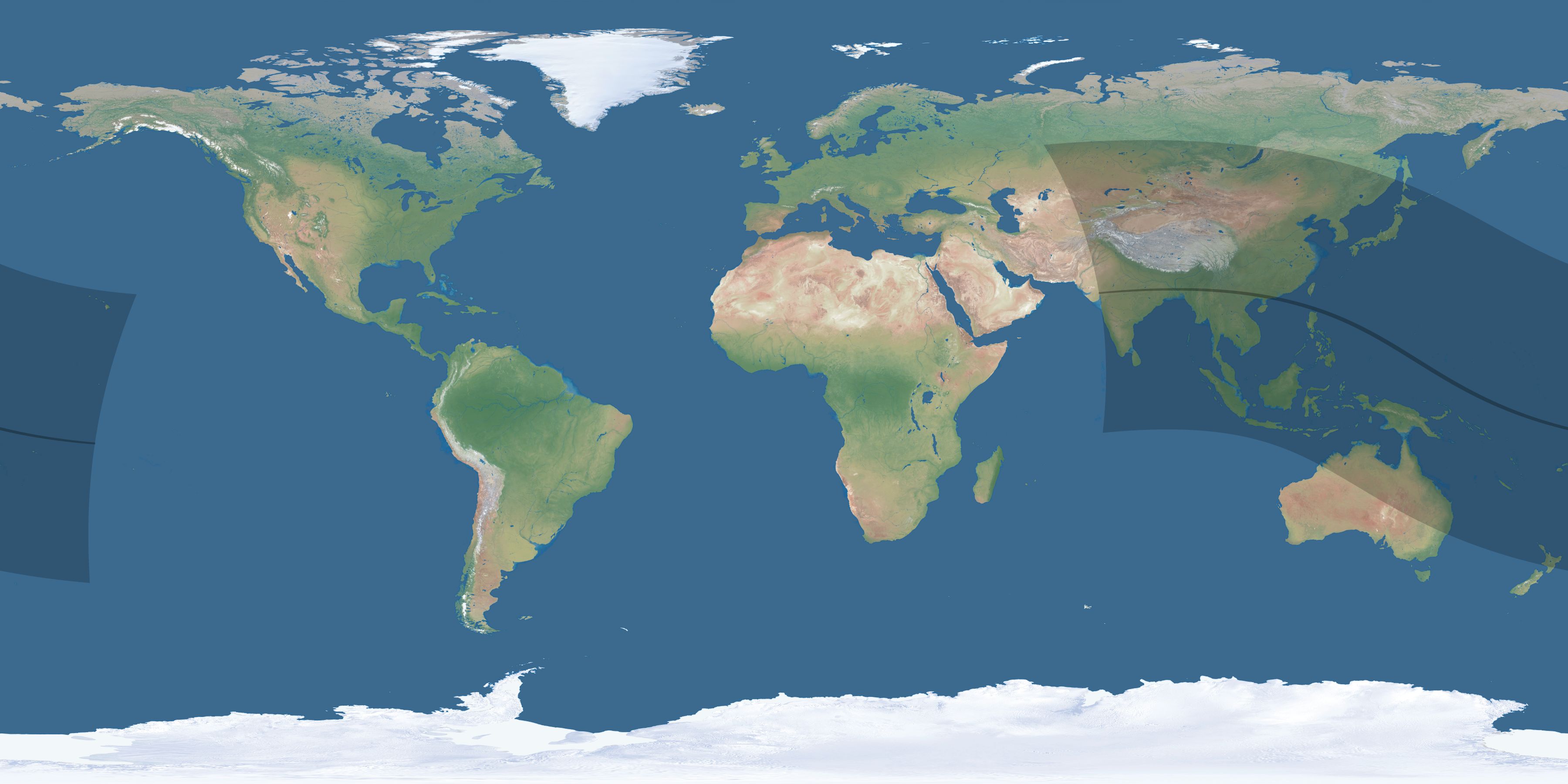 Map of the umbra and penumbra path of the solar eclipse of 09/10/2295