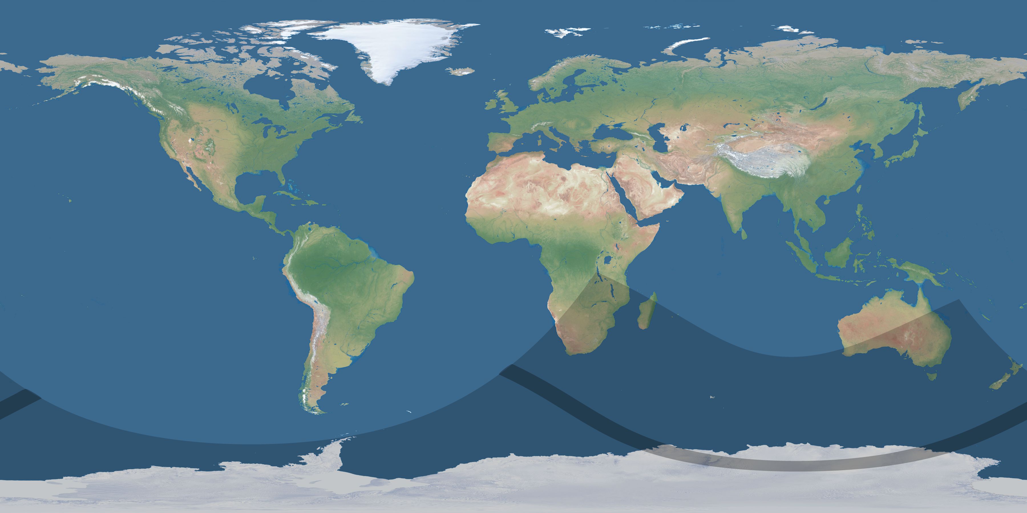 Map of the umbra and penumbra path of the solar eclipse of 12/23/2299