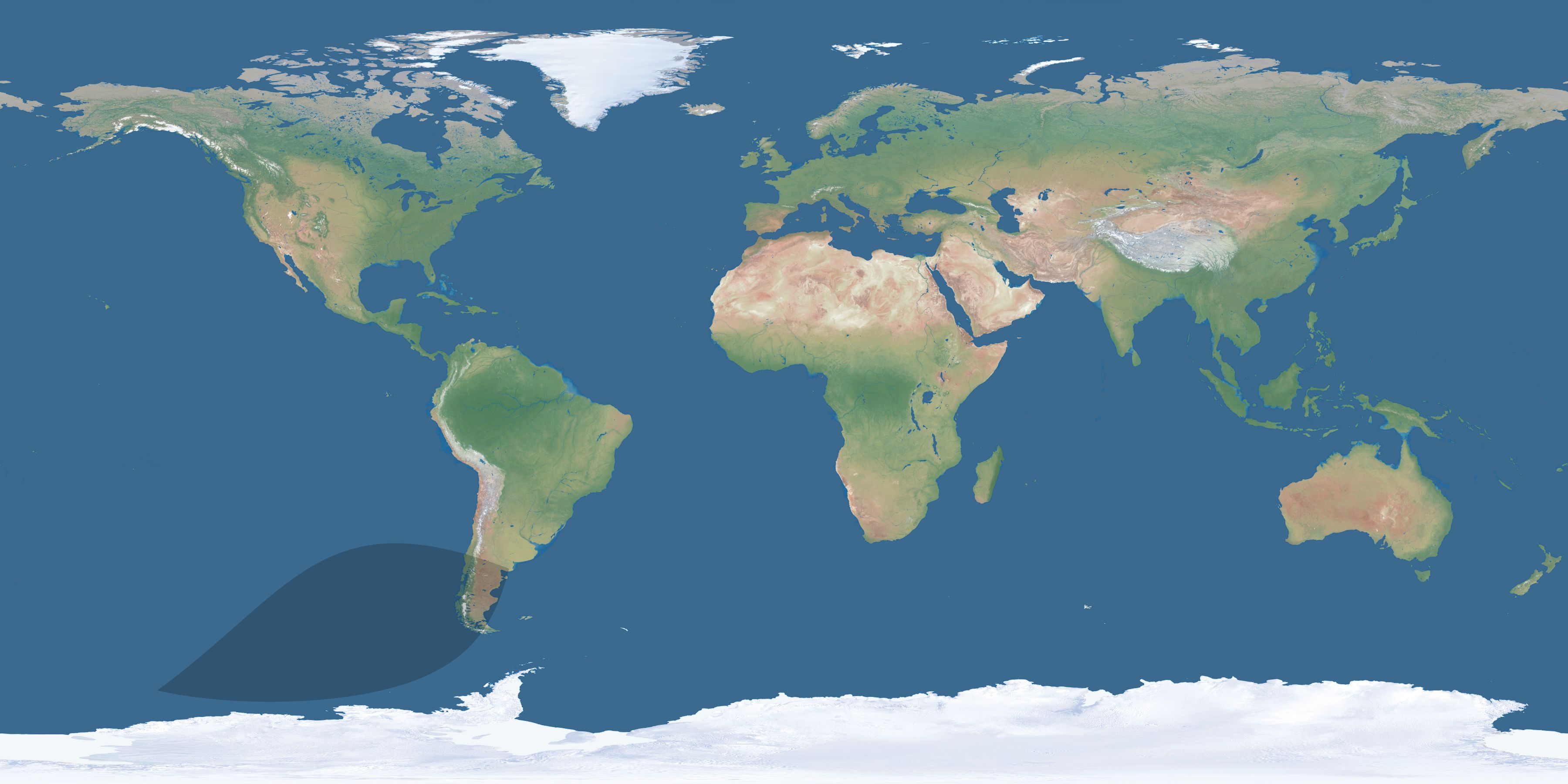 Map of the umbra and penumbra path of the solar eclipse of 05/19/2300
