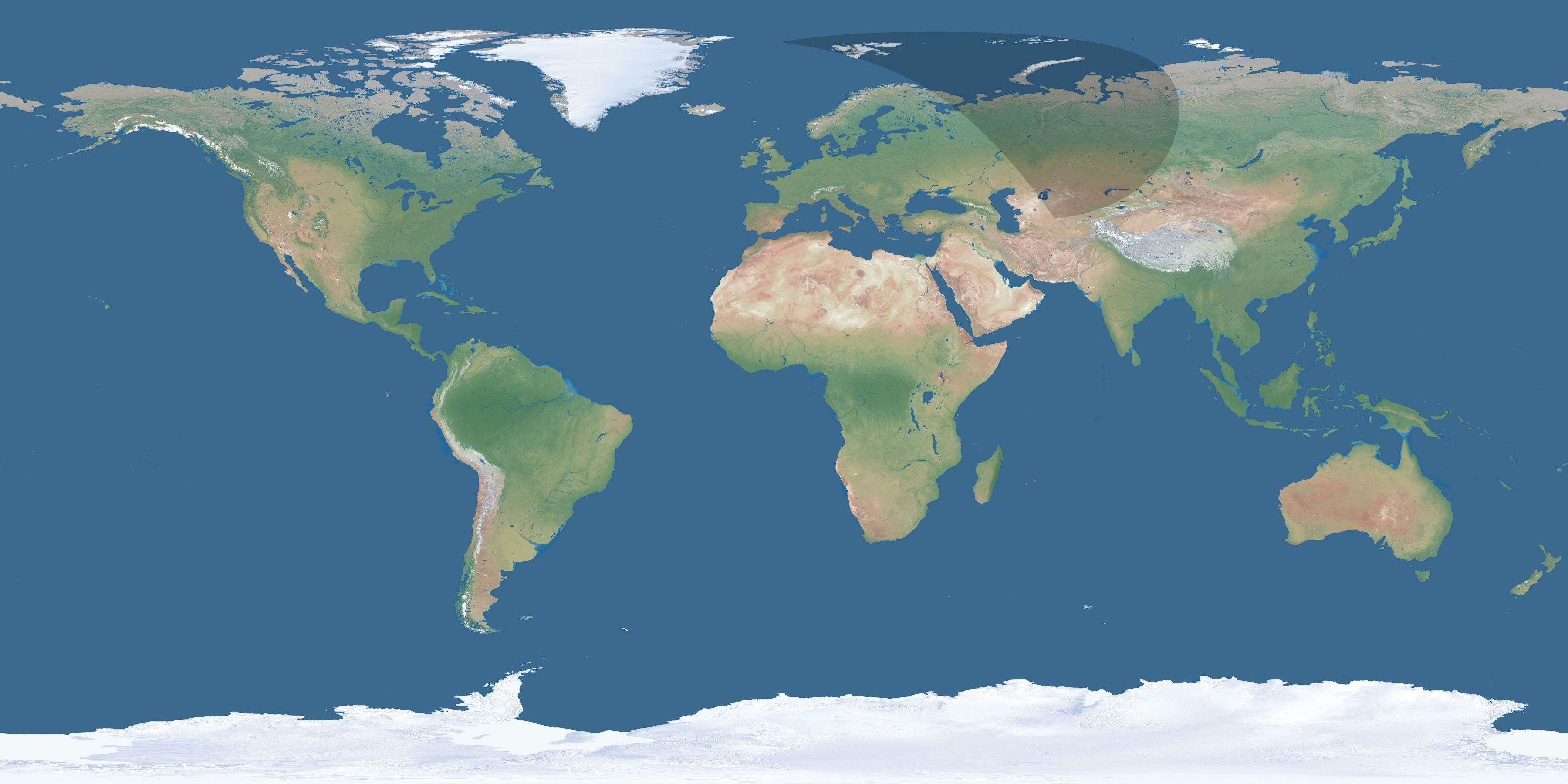 Map of the umbra and penumbra path of the solar eclipse of 04/06/2304