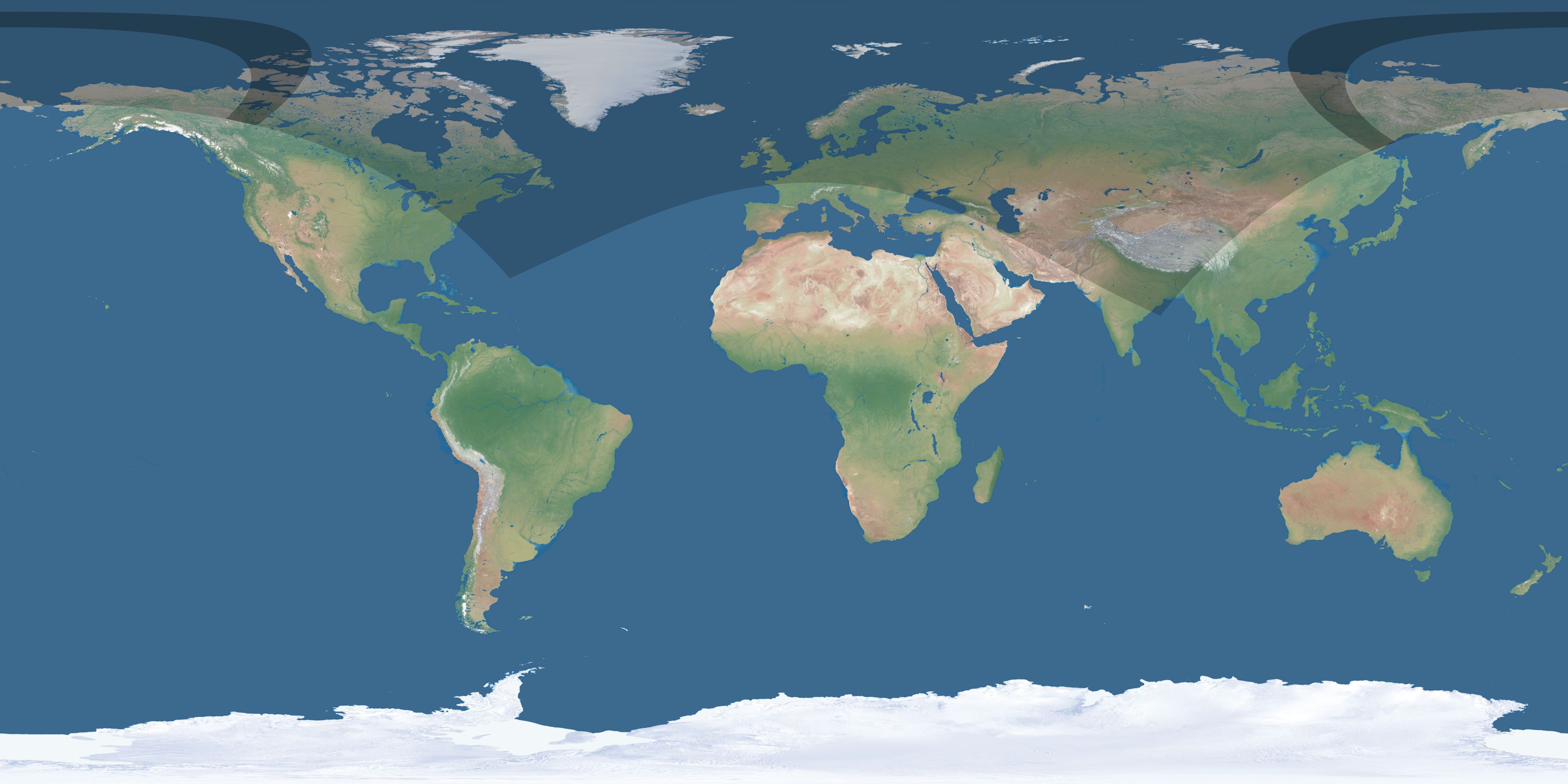 Map of the umbra and penumbra path of the solar eclipse of 06/19/2308