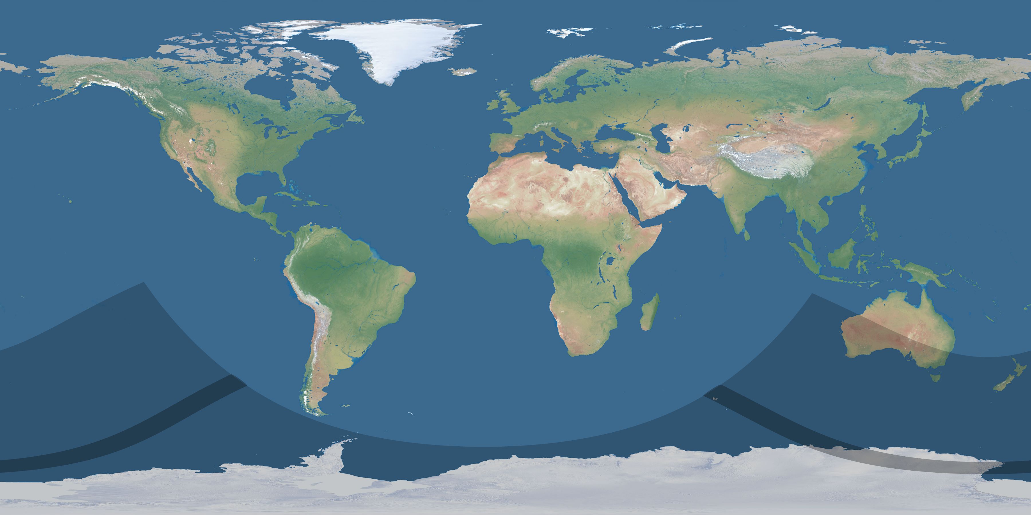 Map of the umbra and penumbra path of the solar eclipse of 12/14/2308