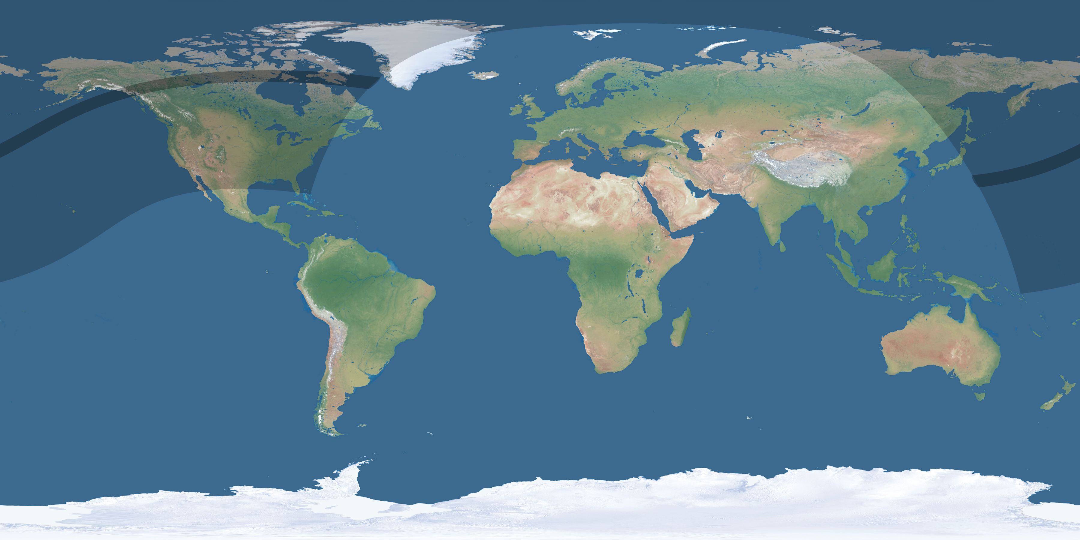 Map of the umbra and penumbra path of the solar eclipse of 04/07/2312