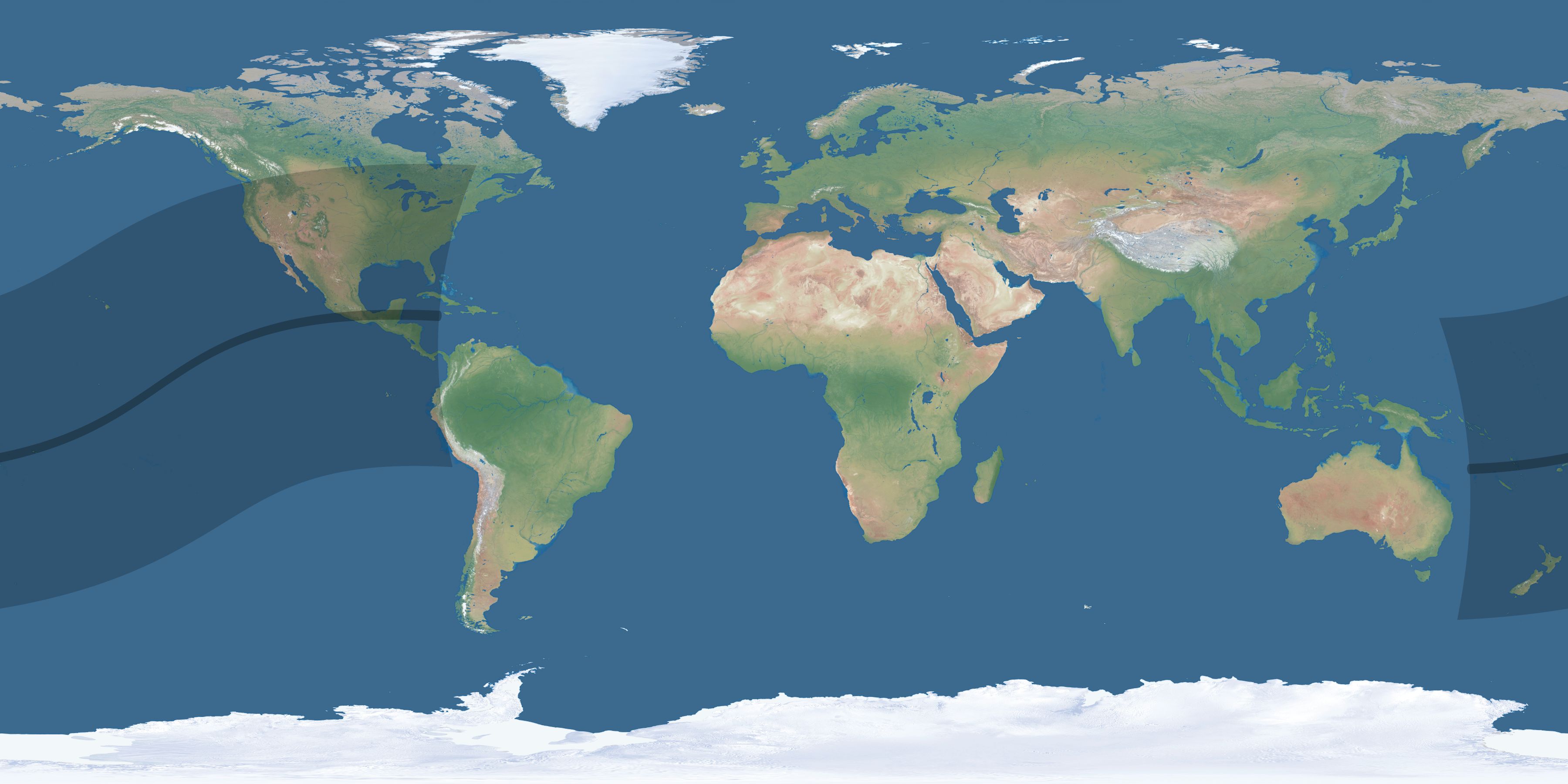 Map of the umbra and penumbra path of the solar eclipse of 03/27/2313