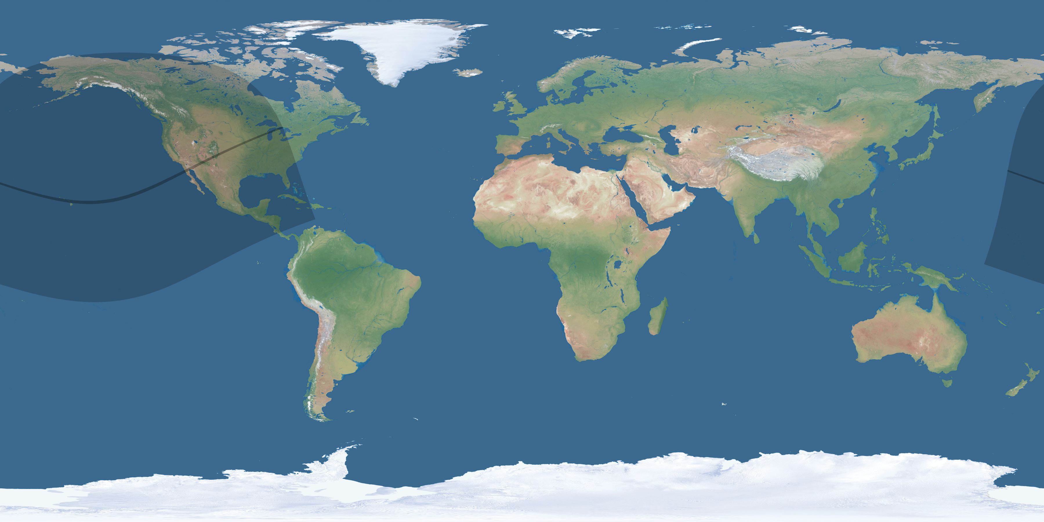 Map of the umbra and penumbra path of the solar eclipse of 01/25/2316