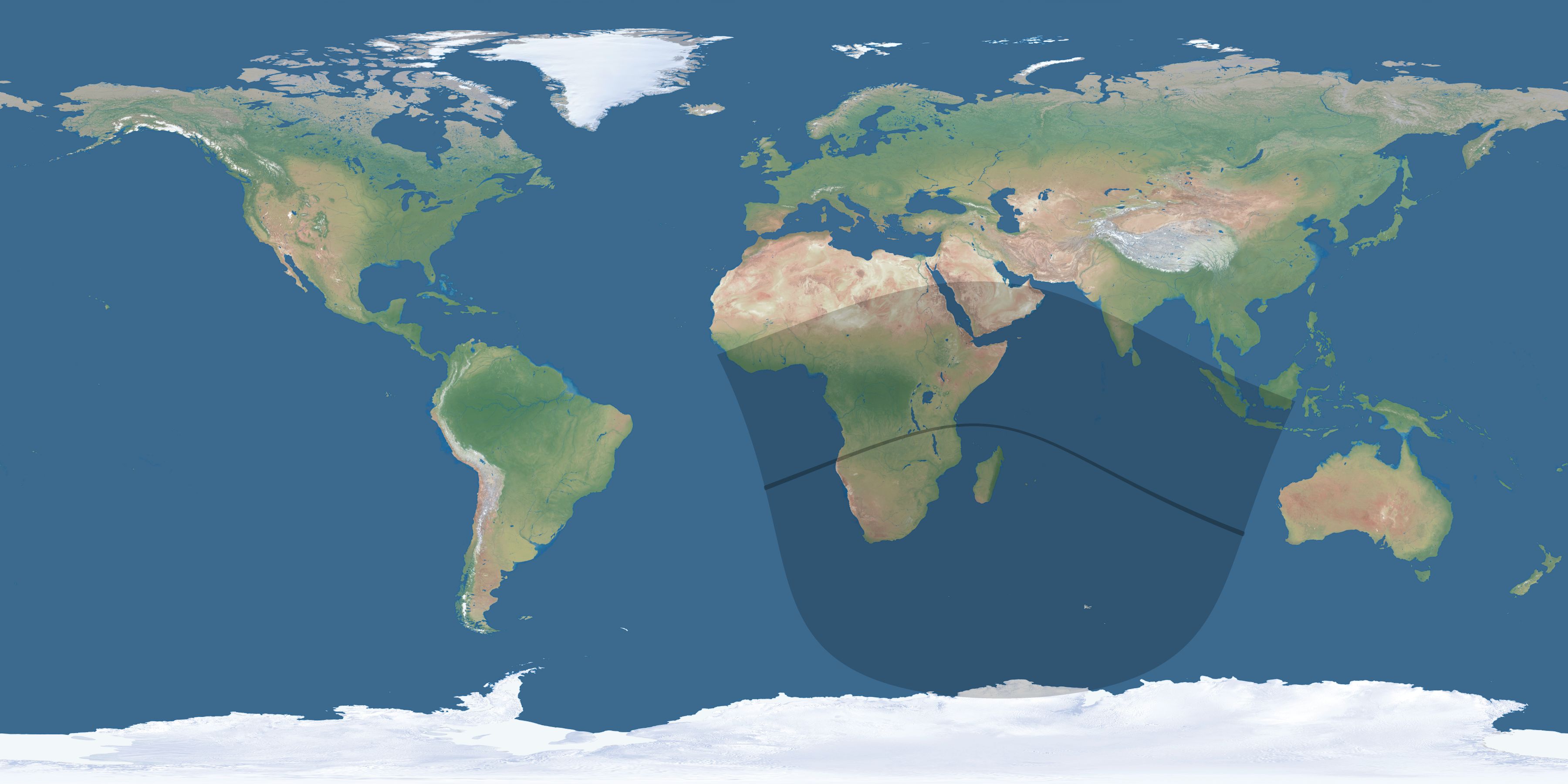 Map of the umbra and penumbra path of the solar eclipse of 07/20/2316