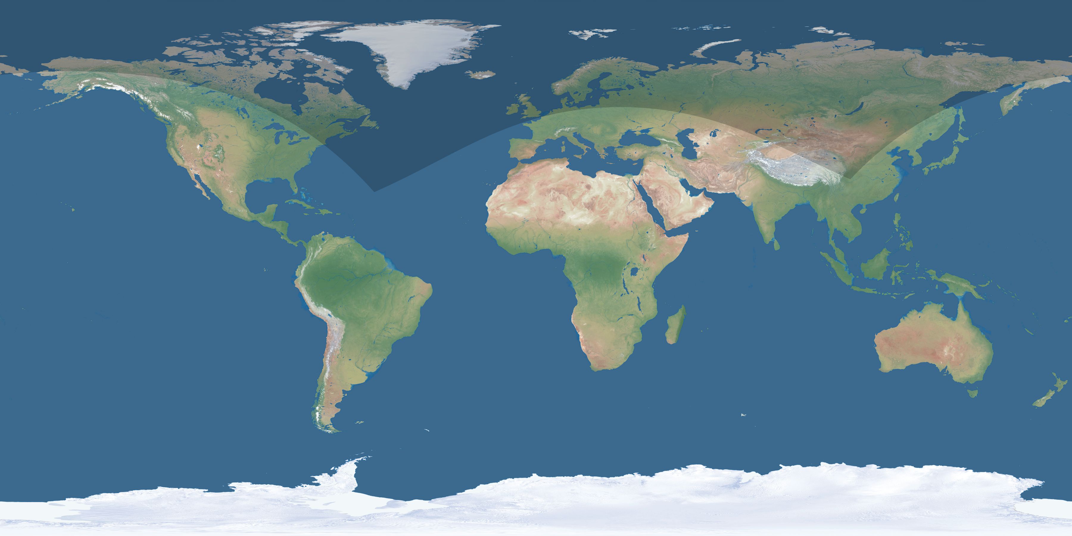 Map of the umbra and penumbra path of the solar eclipse of 06/29/2318