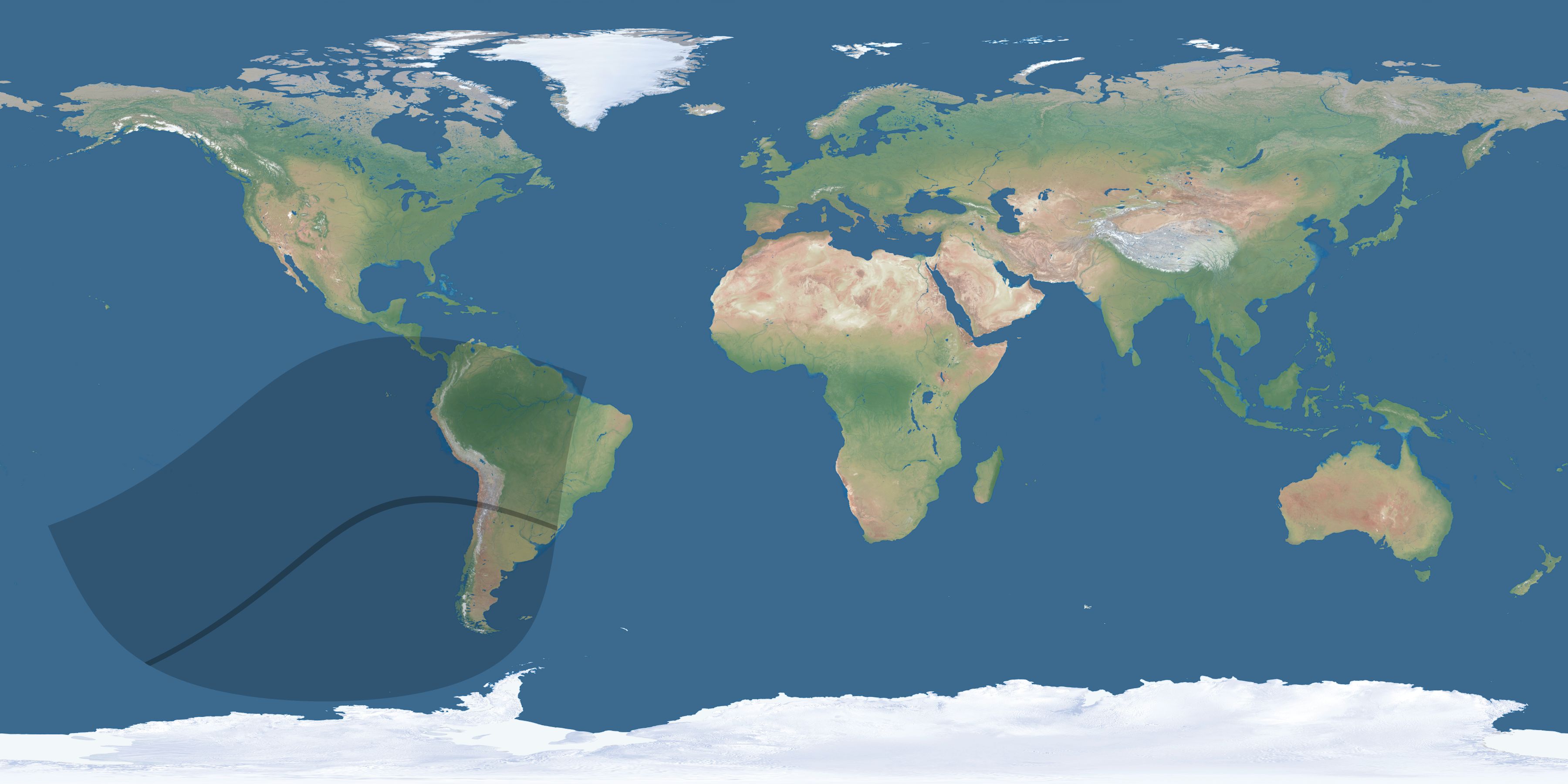 Map of the umbra and penumbra path of the solar eclipse of 05/20/2319