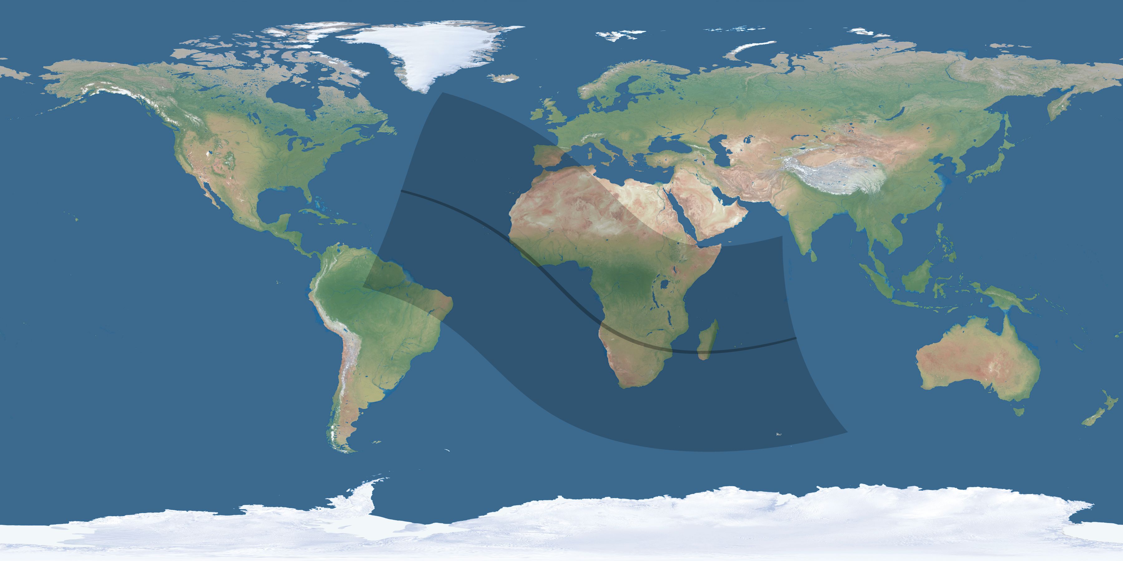 Map of the umbra and penumbra path of the solar eclipse of 11/01/2320