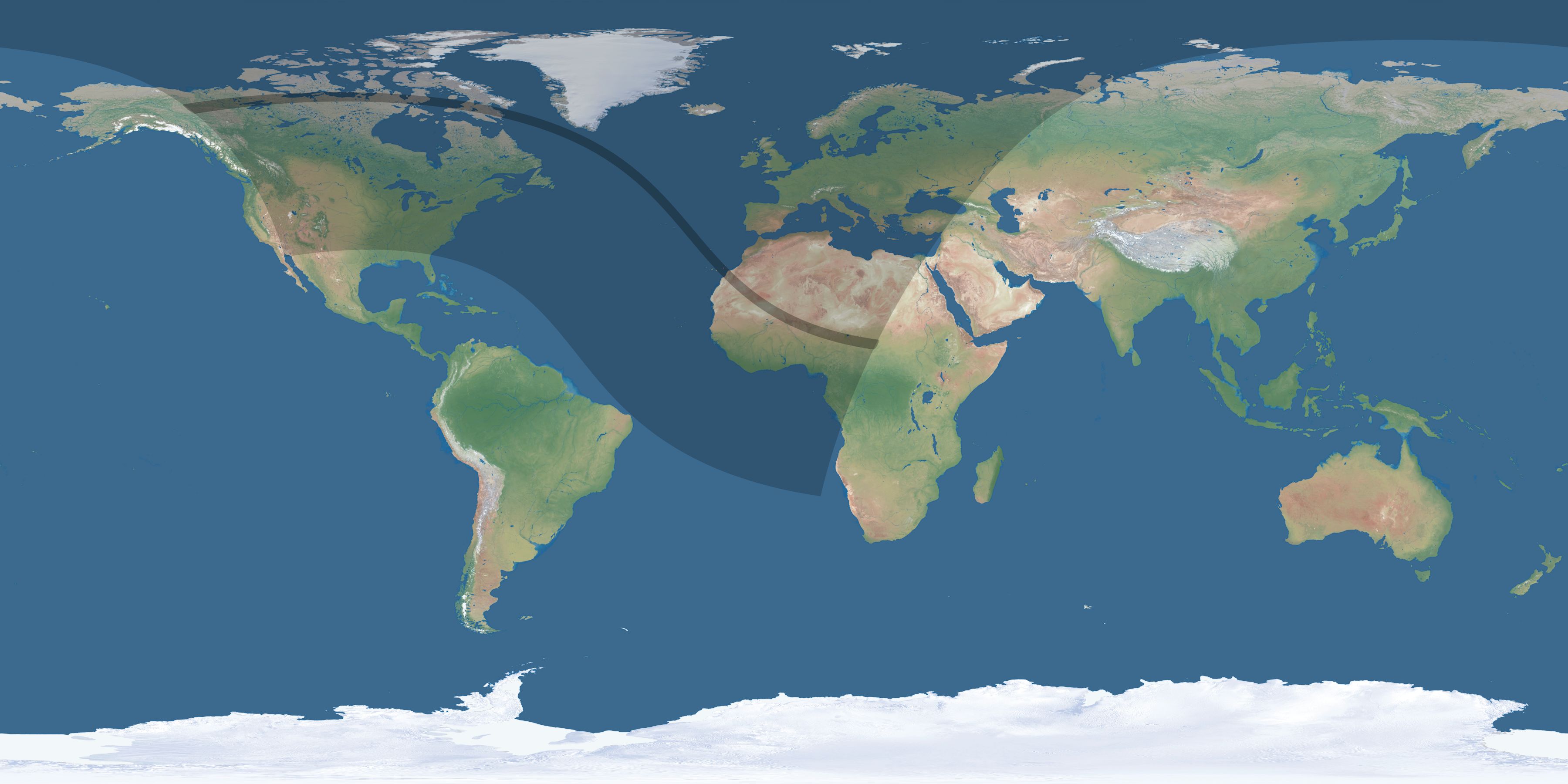 Map of the umbra and penumbra path of the solar eclipse of 09/01/2323