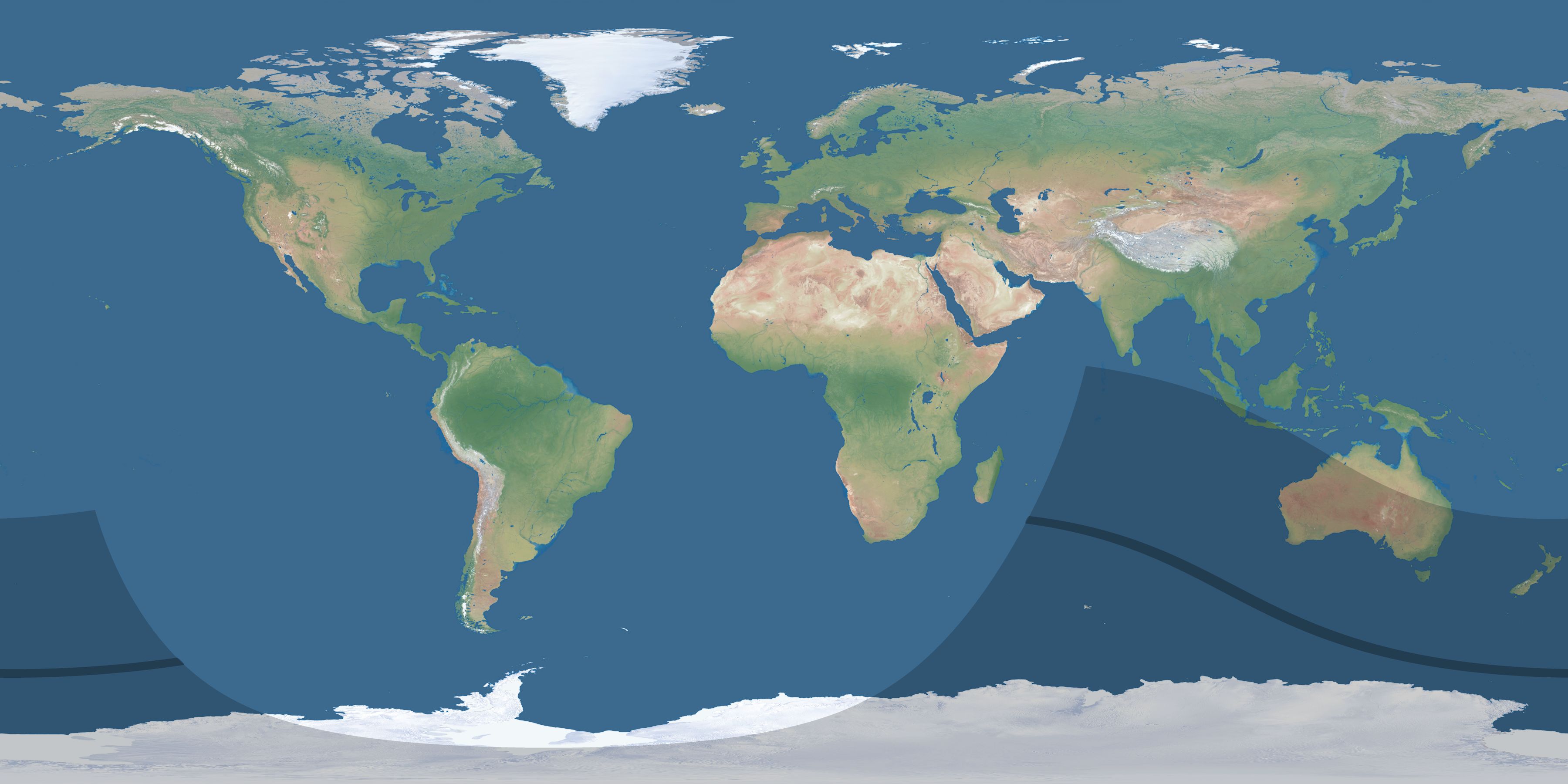 Map of the umbra and penumbra path of the solar eclipse of 10/13/2330