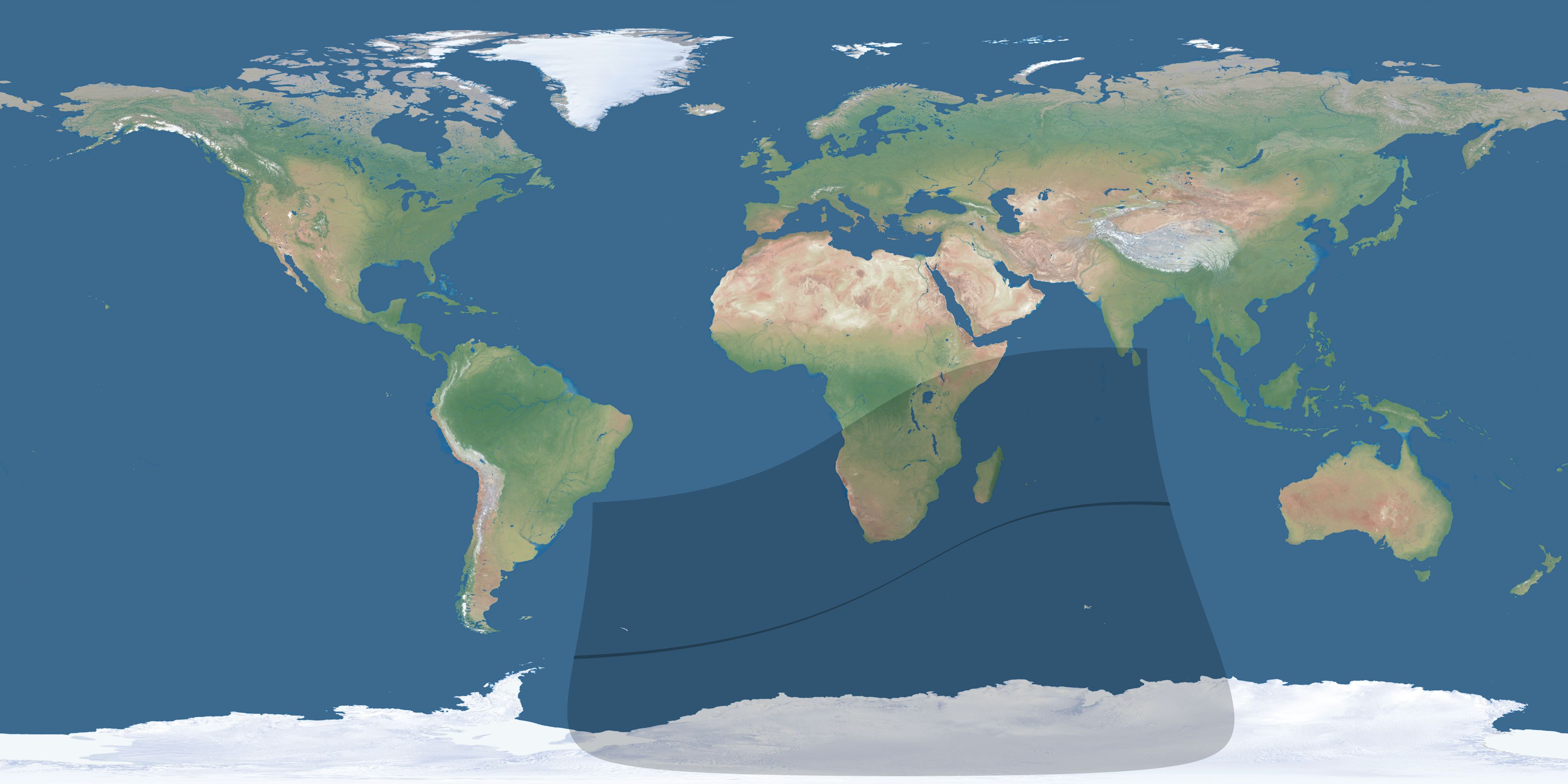 Map of the umbra and penumbra path of the solar eclipse of 03/27/2332