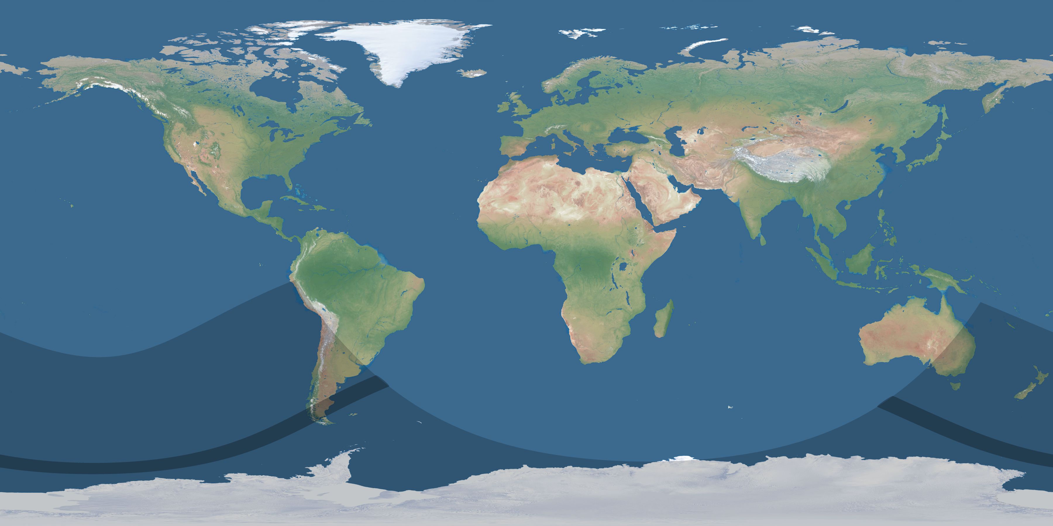 Map of the umbra and penumbra path of the solar eclipse of 01/14/2336