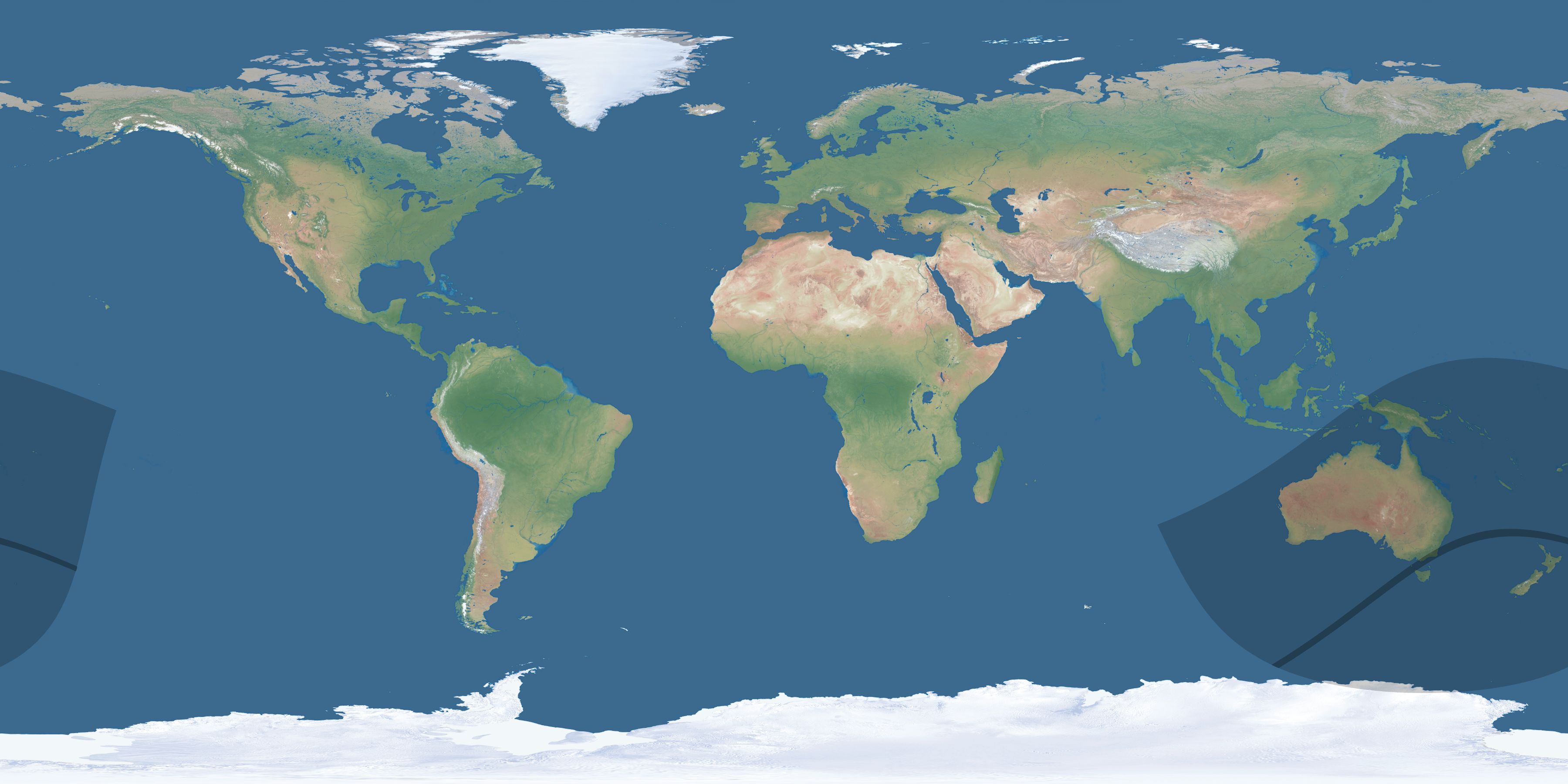 Map of the umbra and penumbra path of the solar eclipse of 05/31/2337