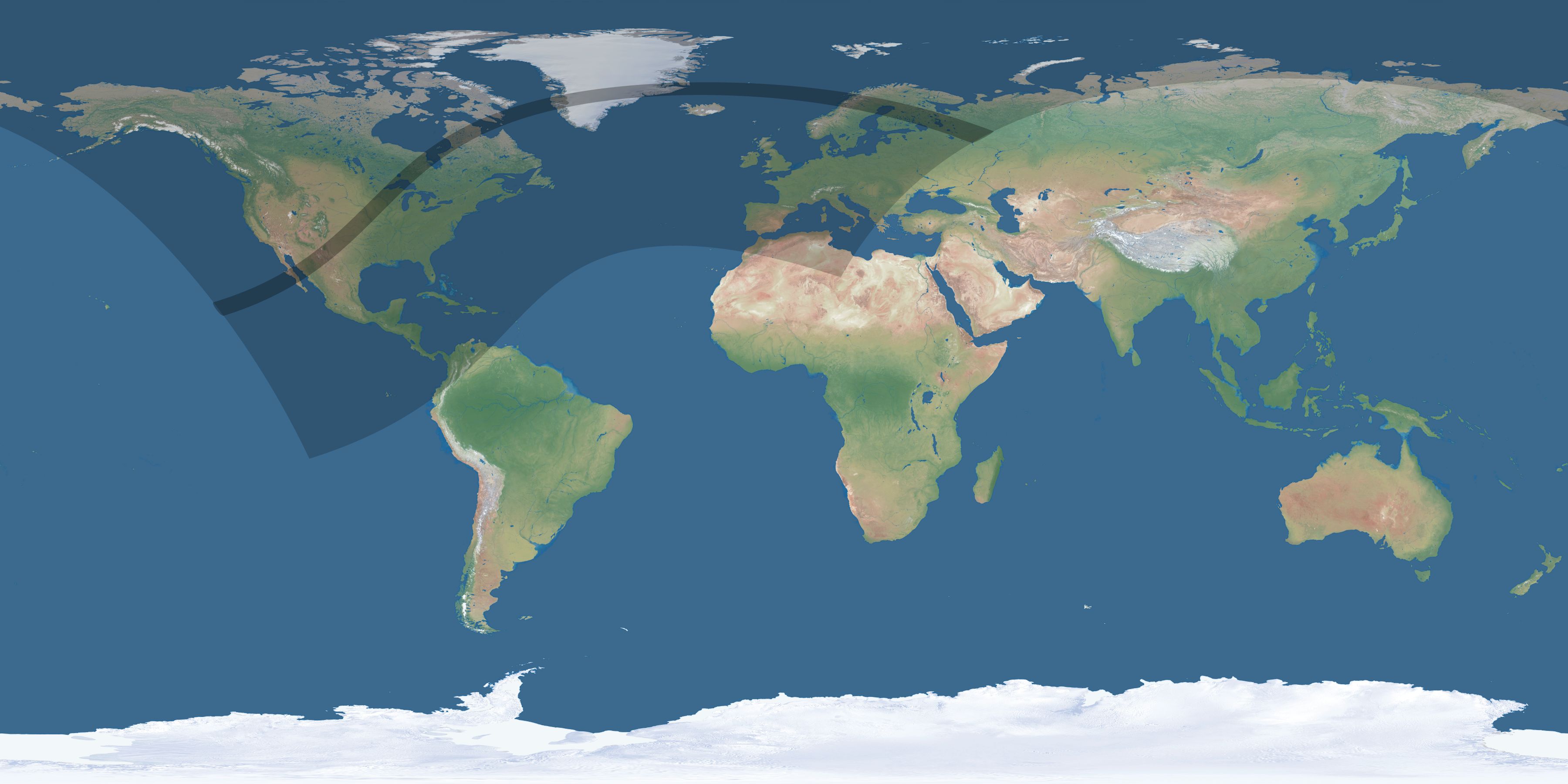 Map of the umbra and penumbra path of the solar eclipse of 05/09/2339