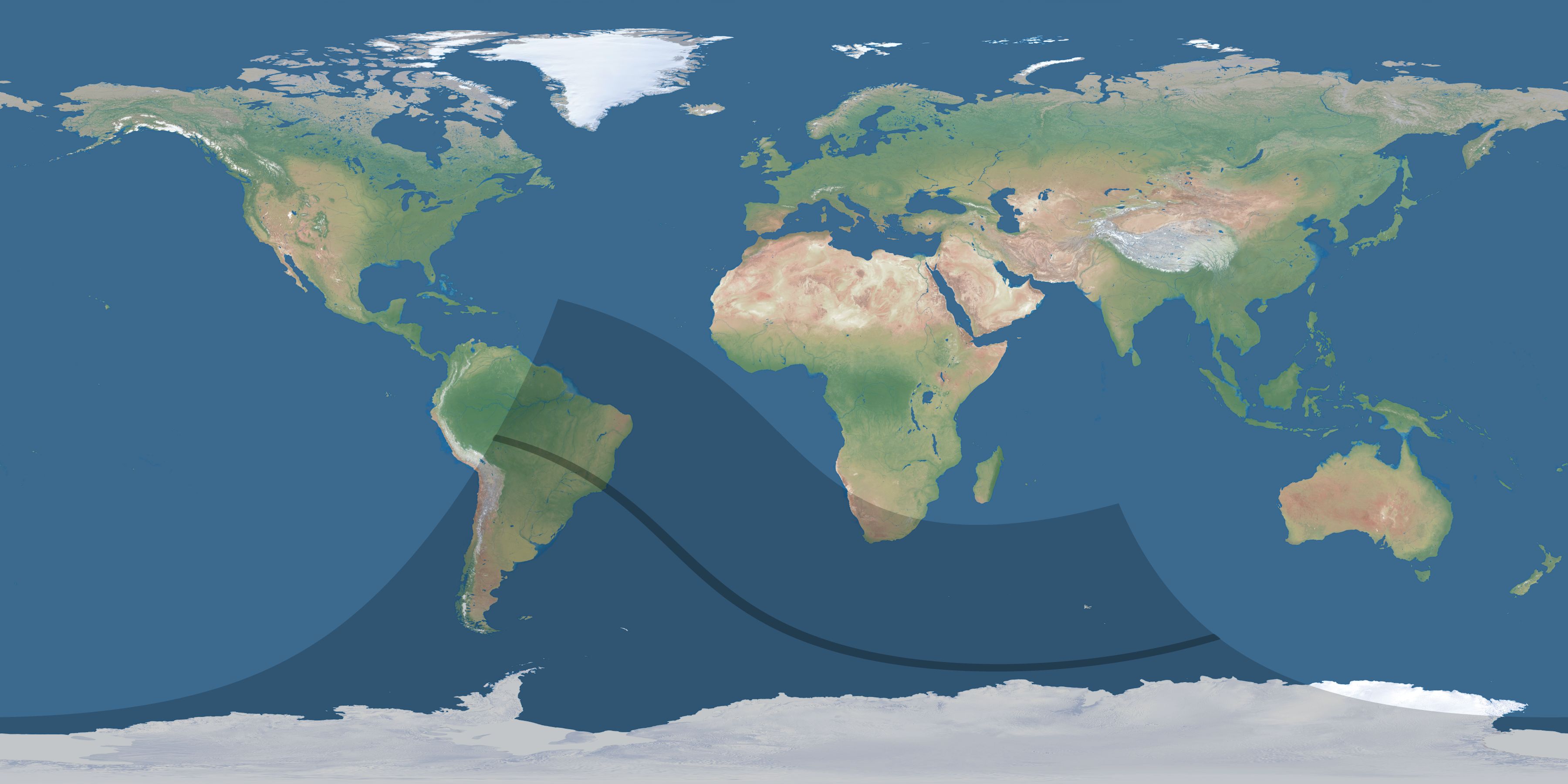 Map of the umbra and penumbra path of the solar eclipse of 11/02/2339