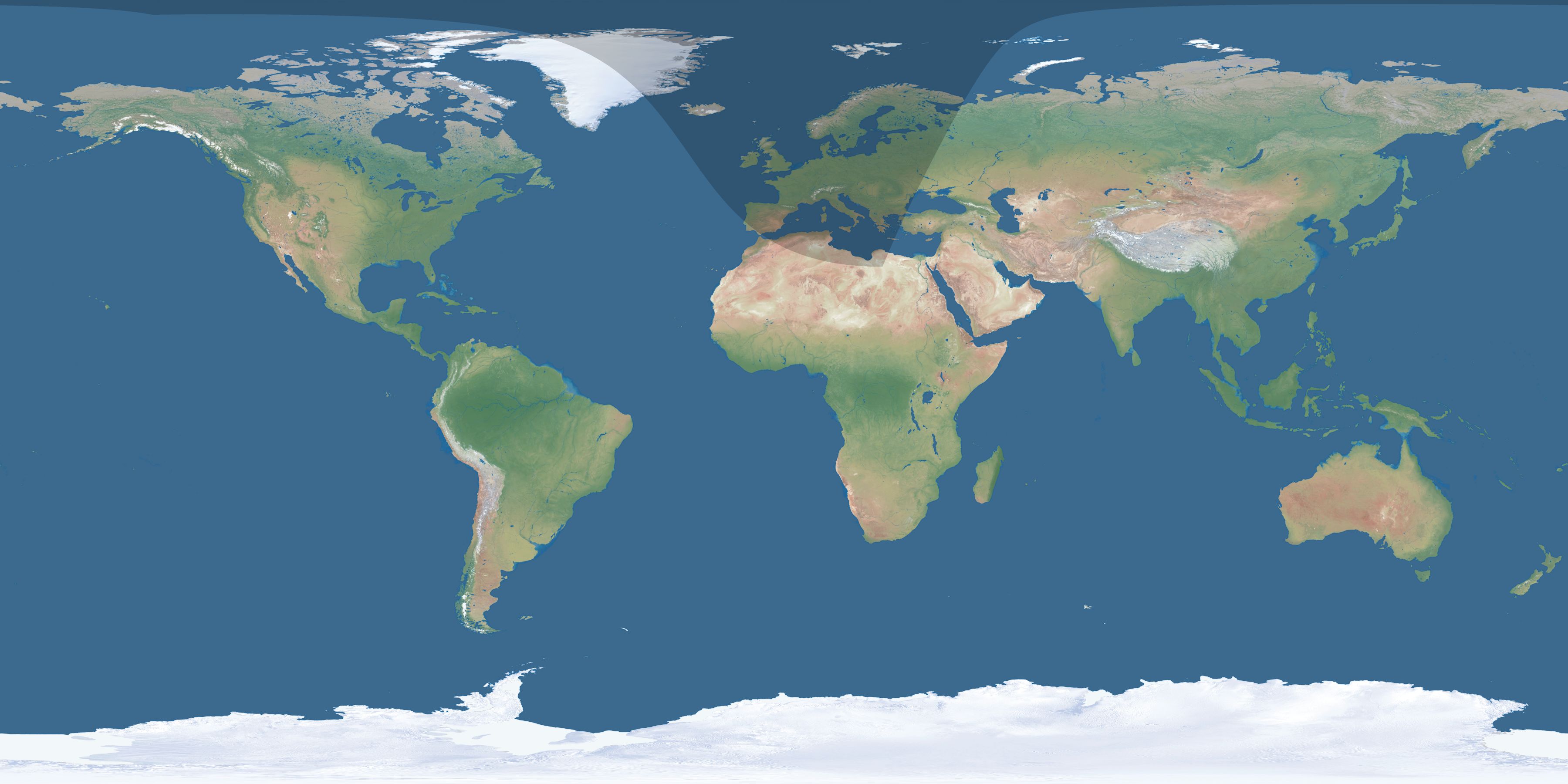 Map of the umbra and penumbra path of the solar eclipse of 09/22/2340