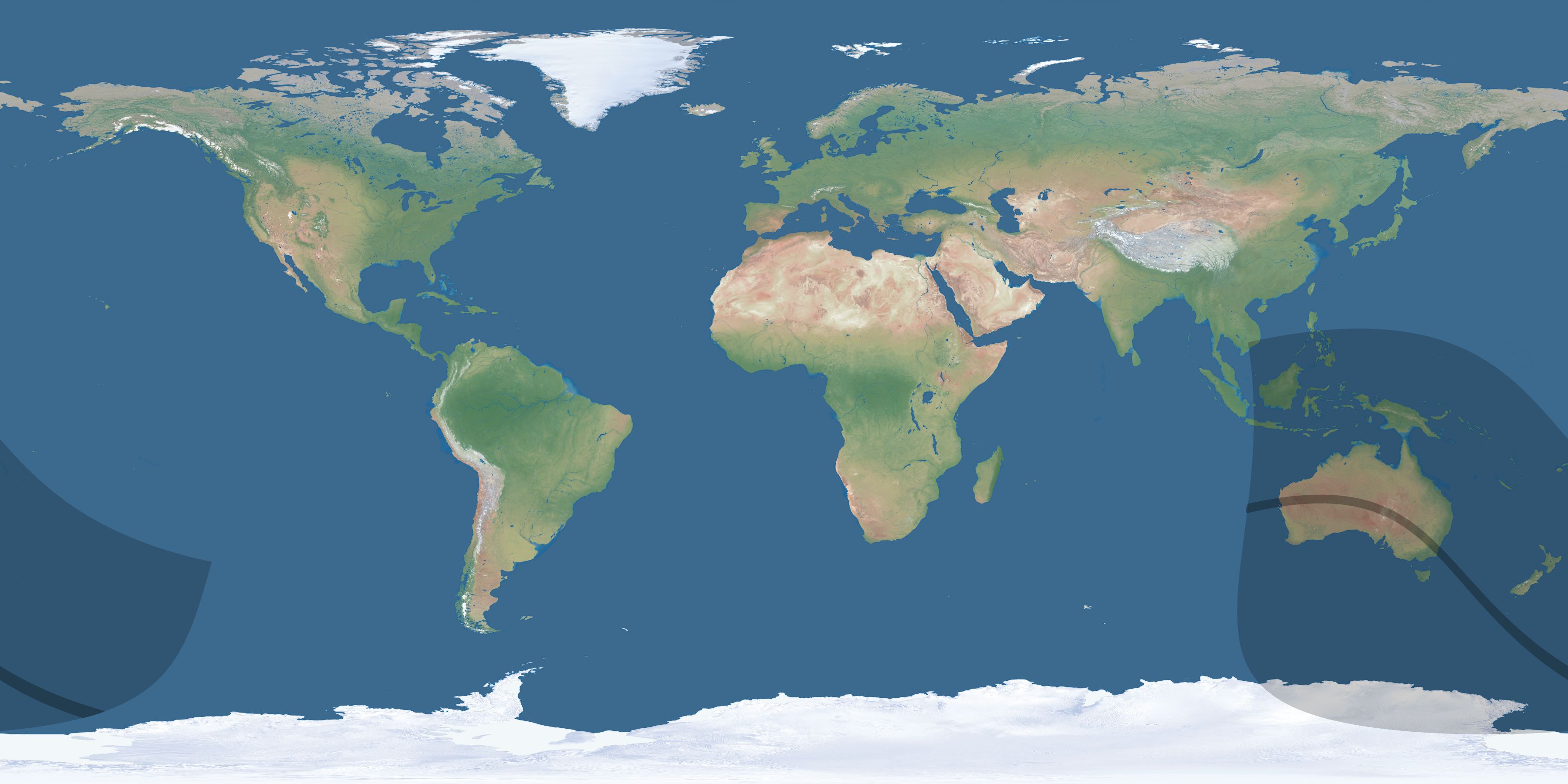 Map of the umbra and penumbra path of the solar eclipse of 08/21/2343