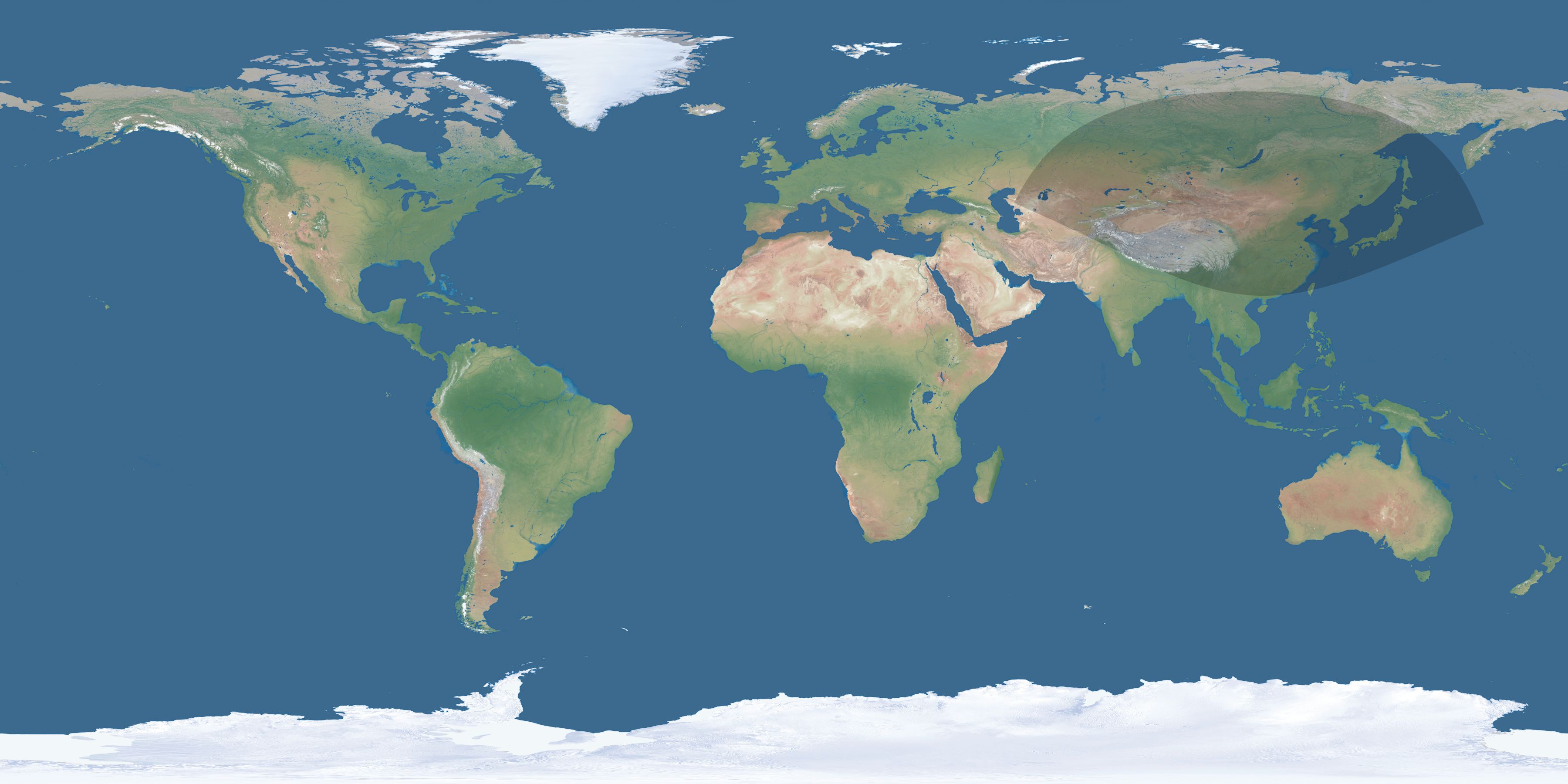 Map of the umbra and penumbra path of the solar eclipse of 12/03/2347