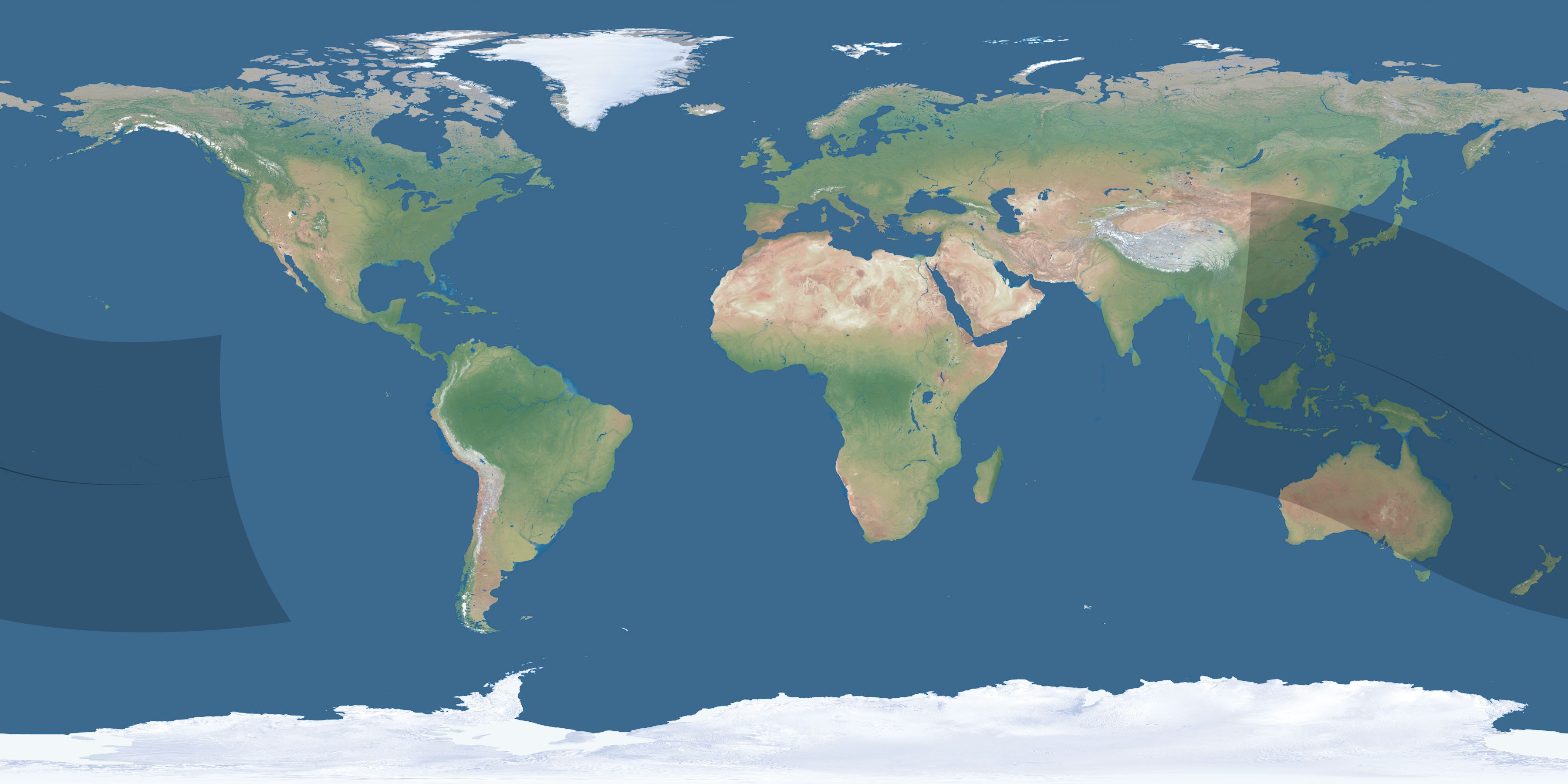 Map of the umbra and penumbra path of the solar eclipse of 10/13/2349