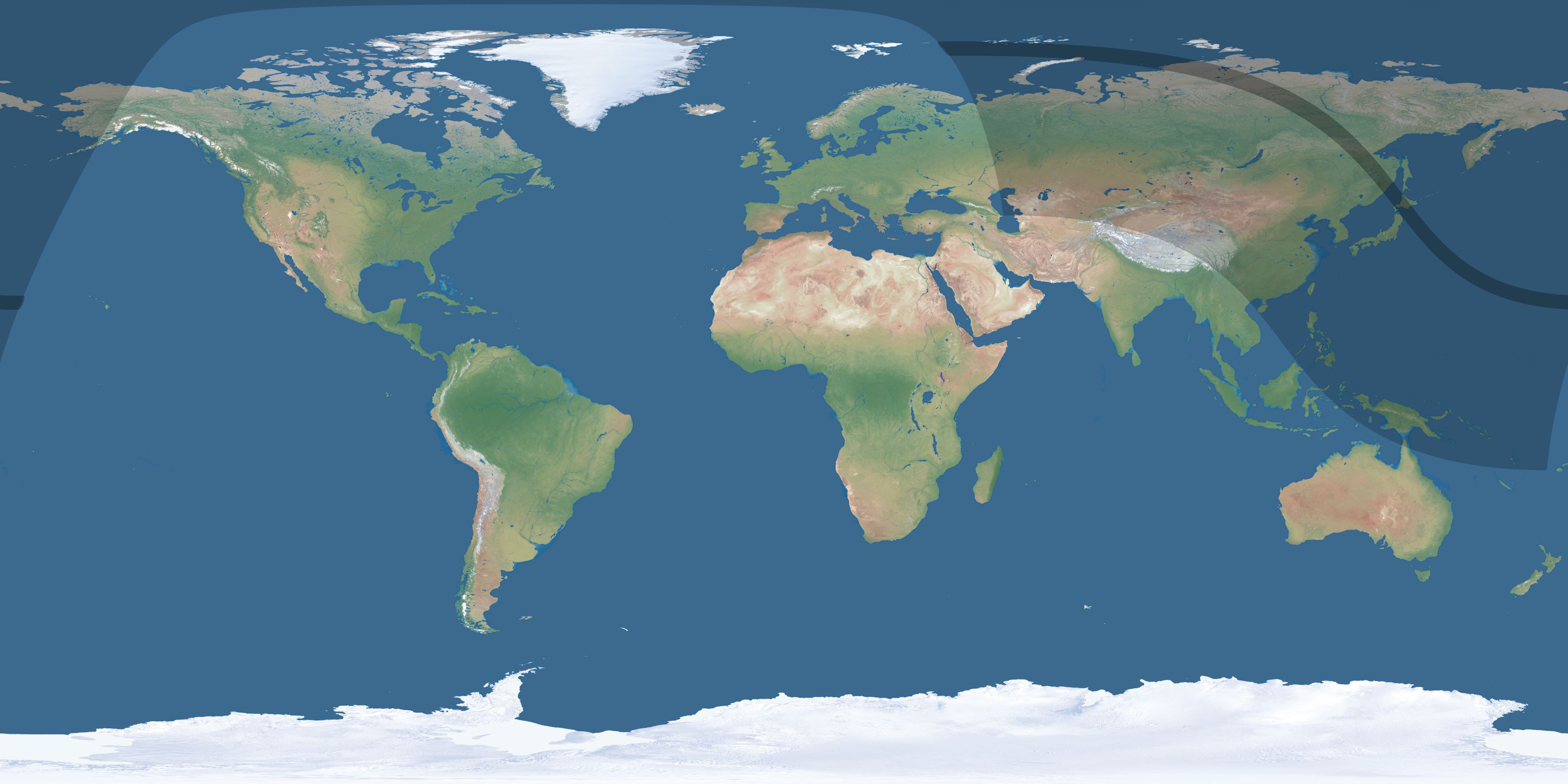 Map of the umbra and penumbra path of the solar eclipse of 09/23/2359