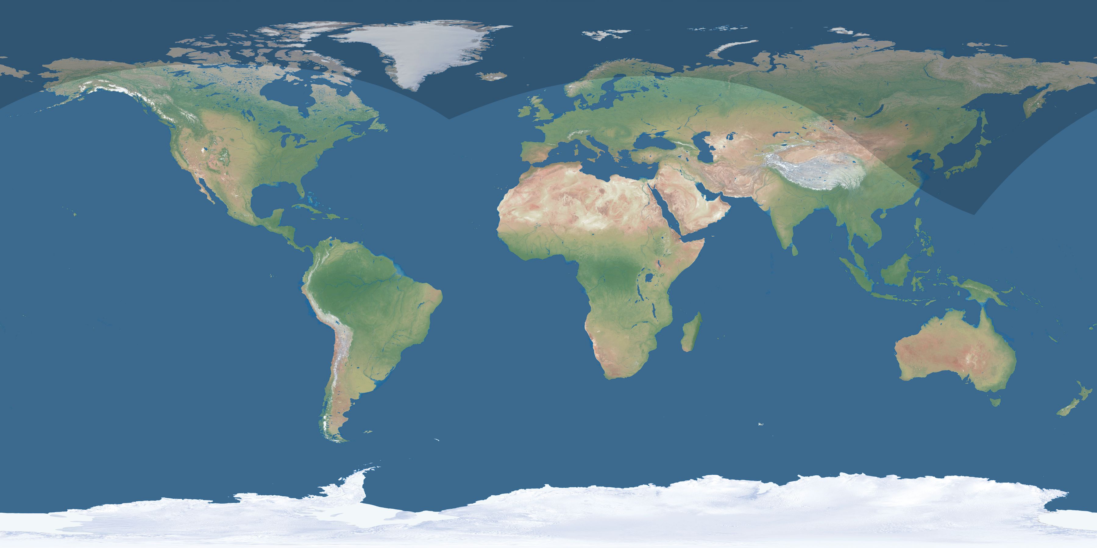 Map of the umbra and penumbra path of the solar eclipse of 07/22/2362