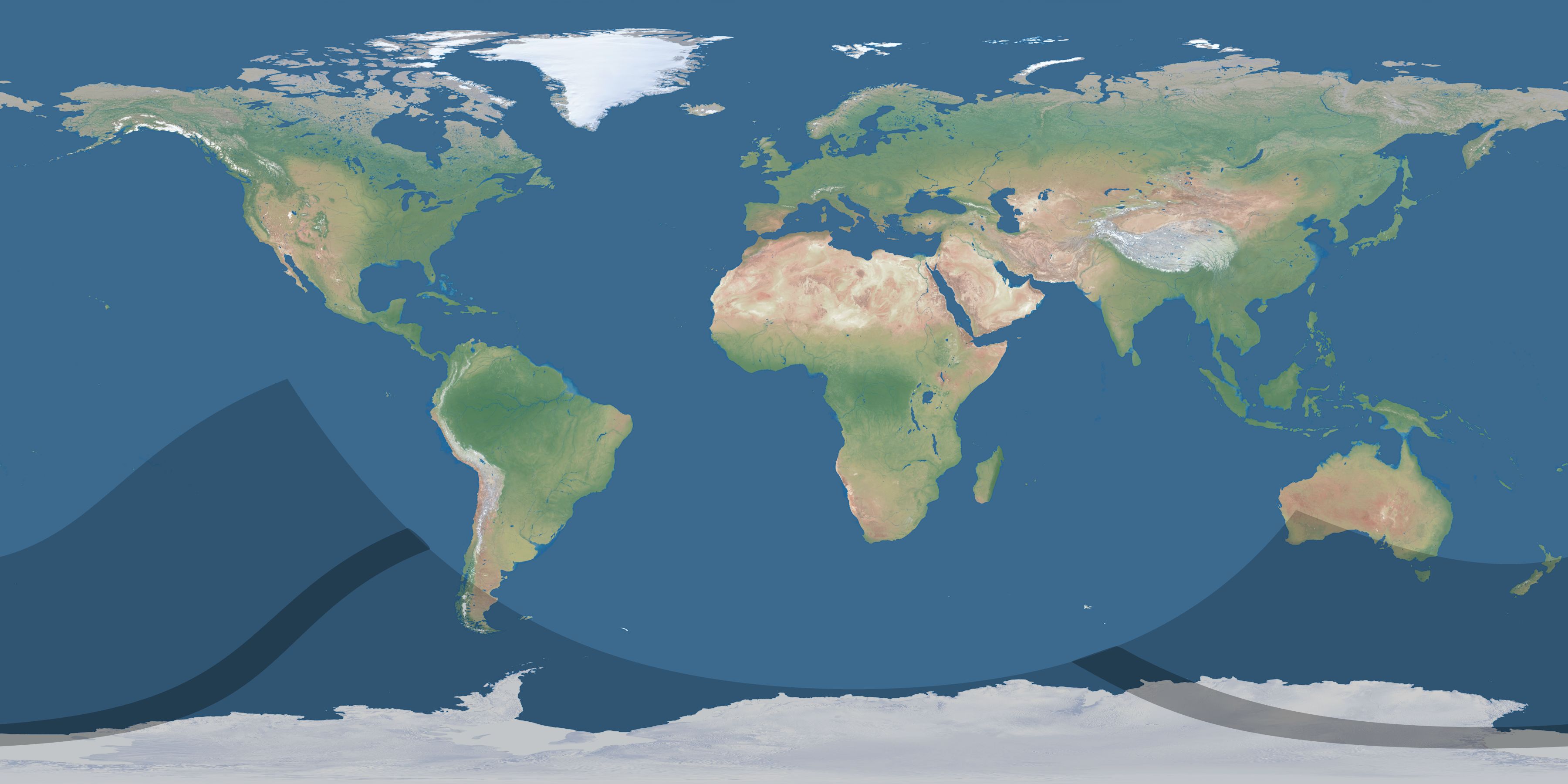 Map of the umbra and penumbra path of the solar eclipse of 01/16/2363