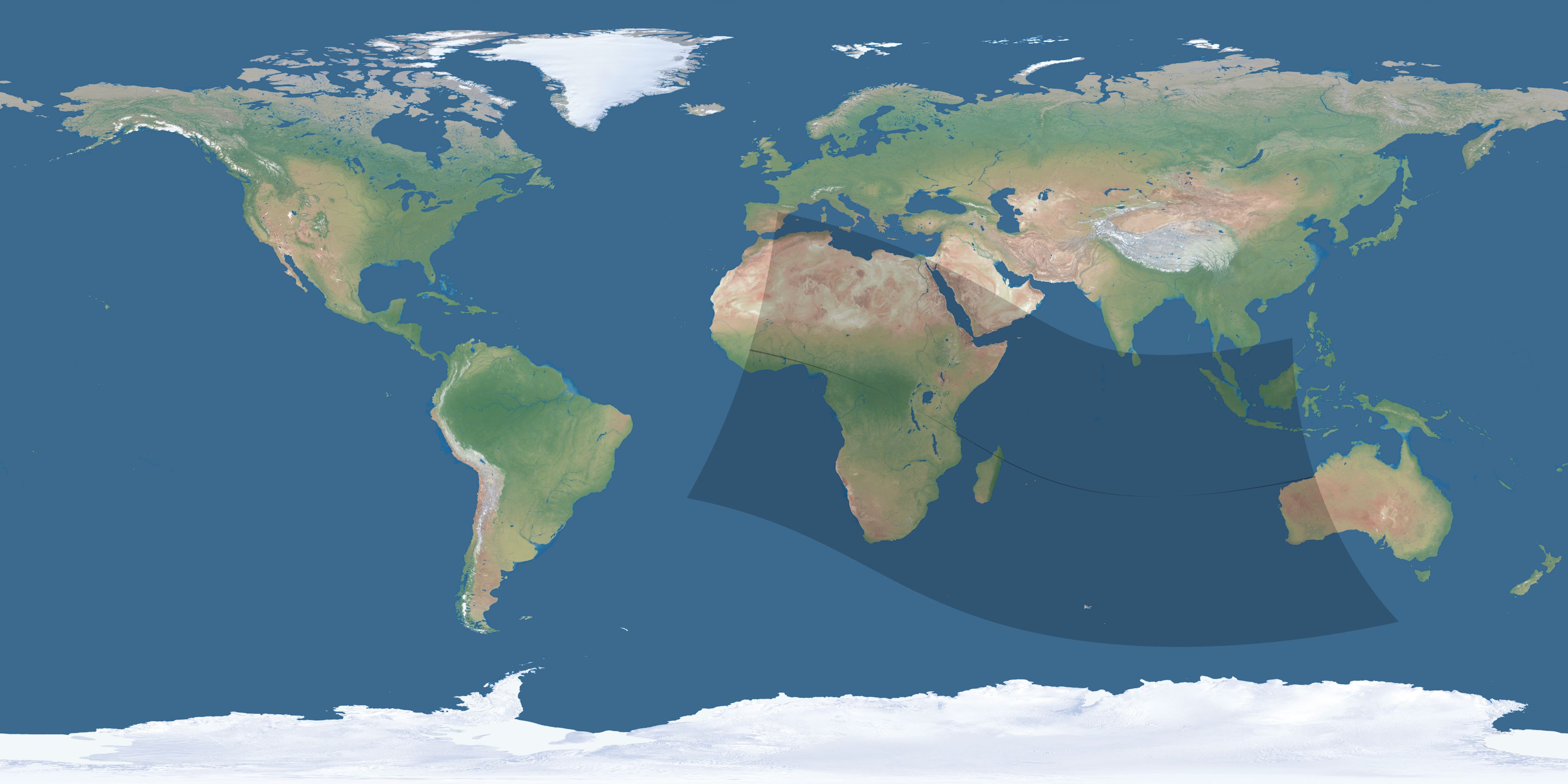 Map of the umbra and penumbra path of the solar eclipse of 10/24/2367