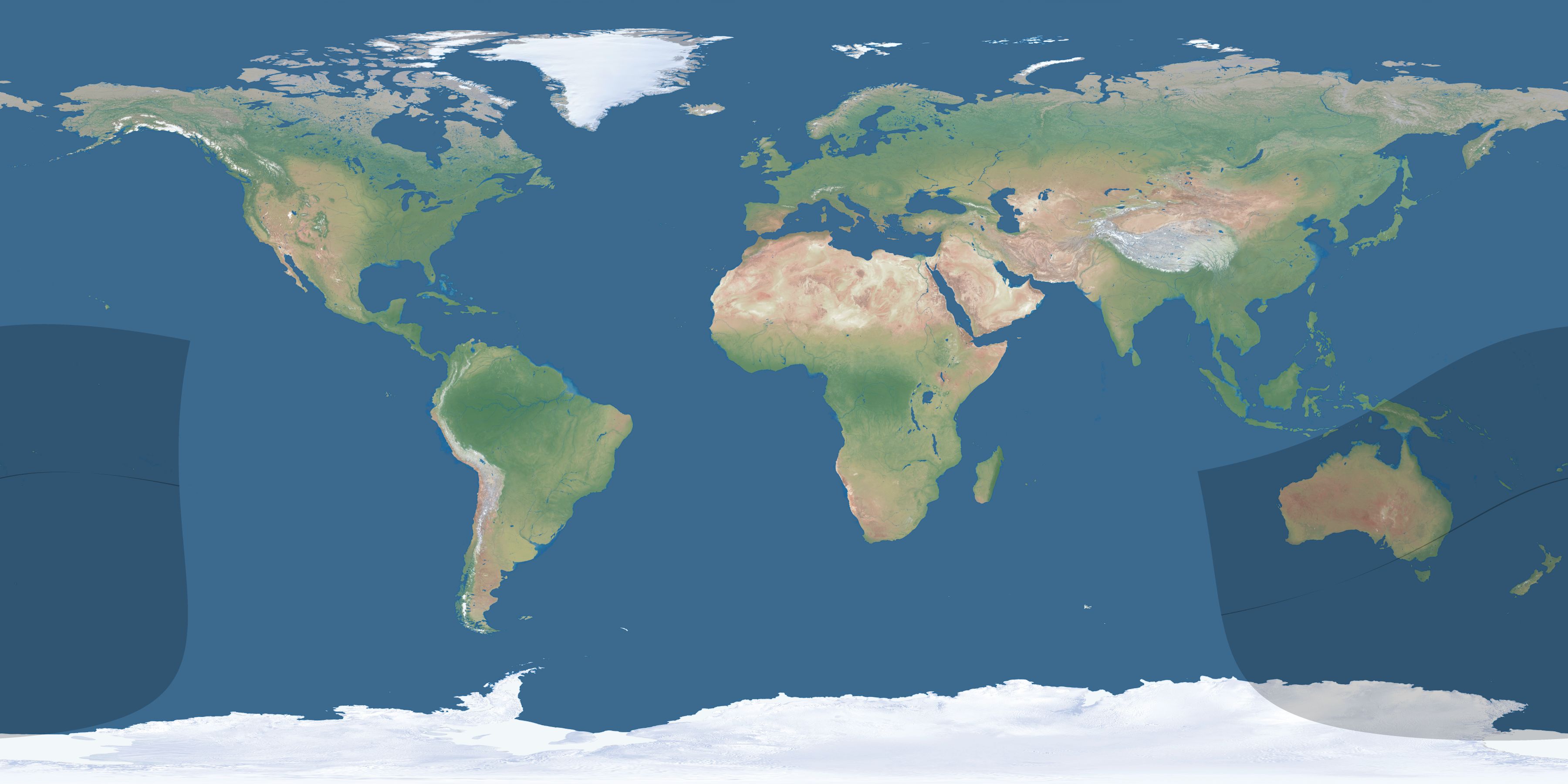 Map of the umbra and penumbra path of the solar eclipse of 04/18/2368