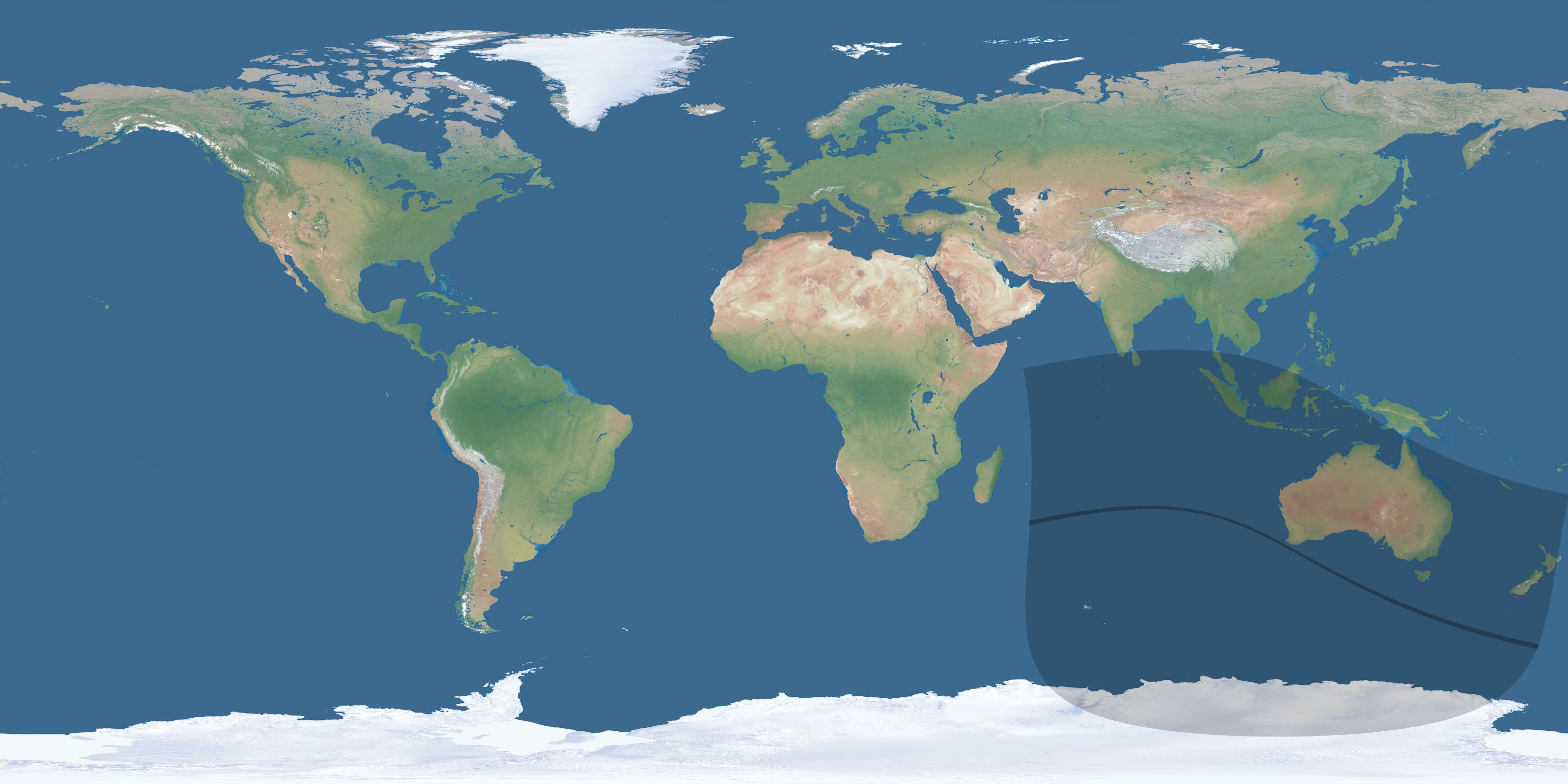 Map of the umbra and penumbra path of the solar eclipse of 08/22/2370