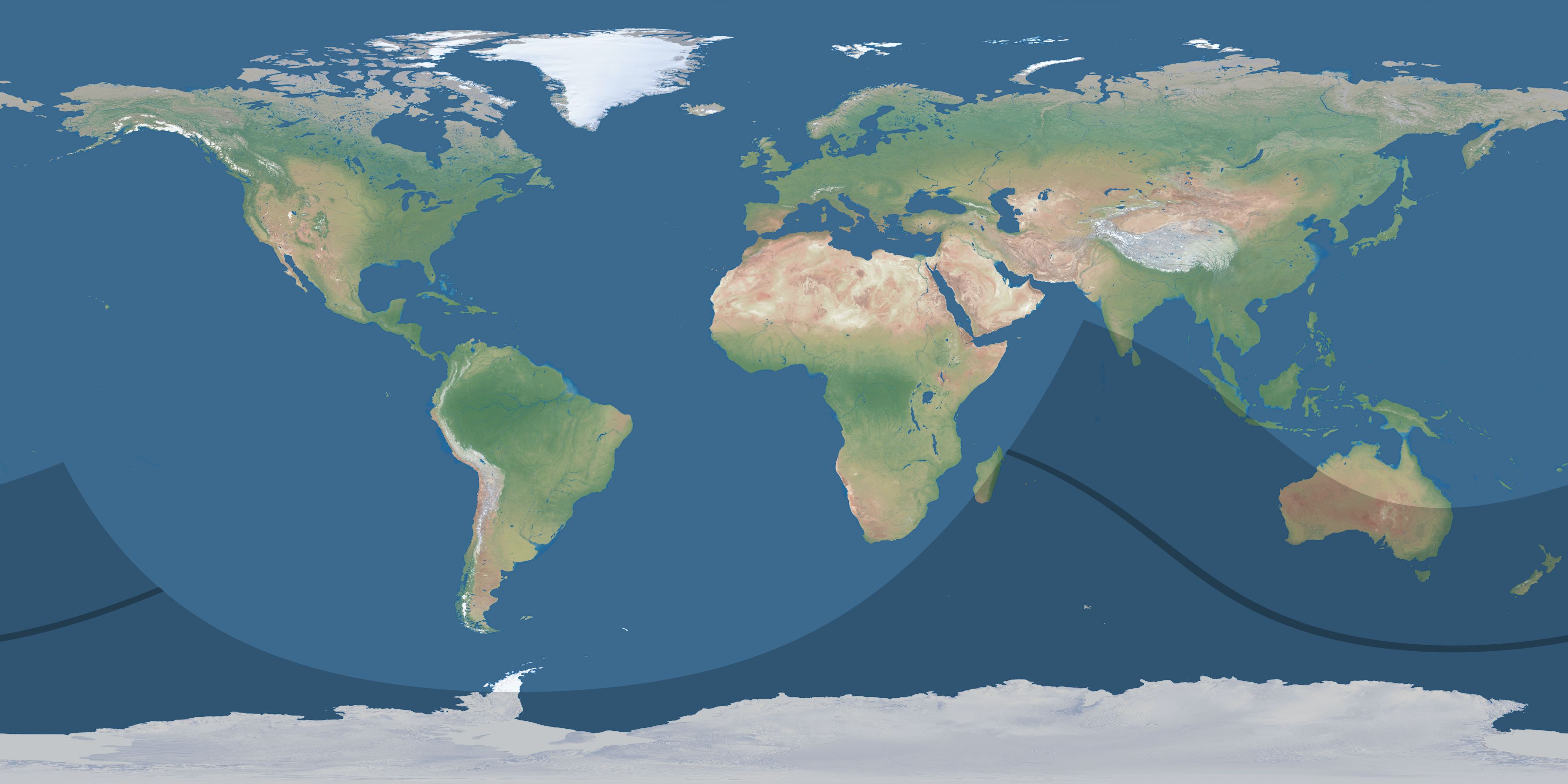 Map of the umbra and penumbra path of the solar eclipse of 11/24/2375