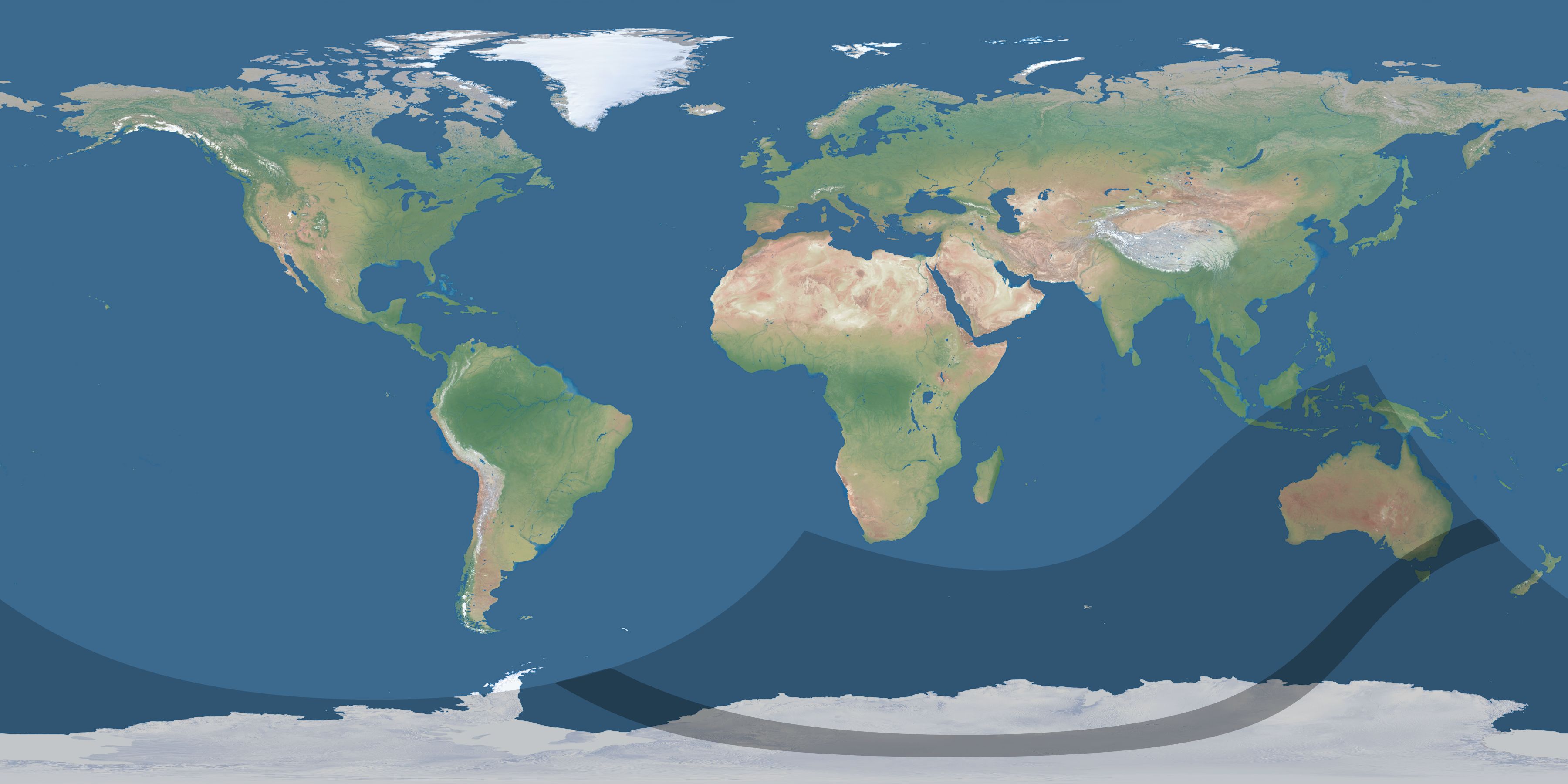 Map of the umbra and penumbra path of the solar eclipse of 01/26/2381