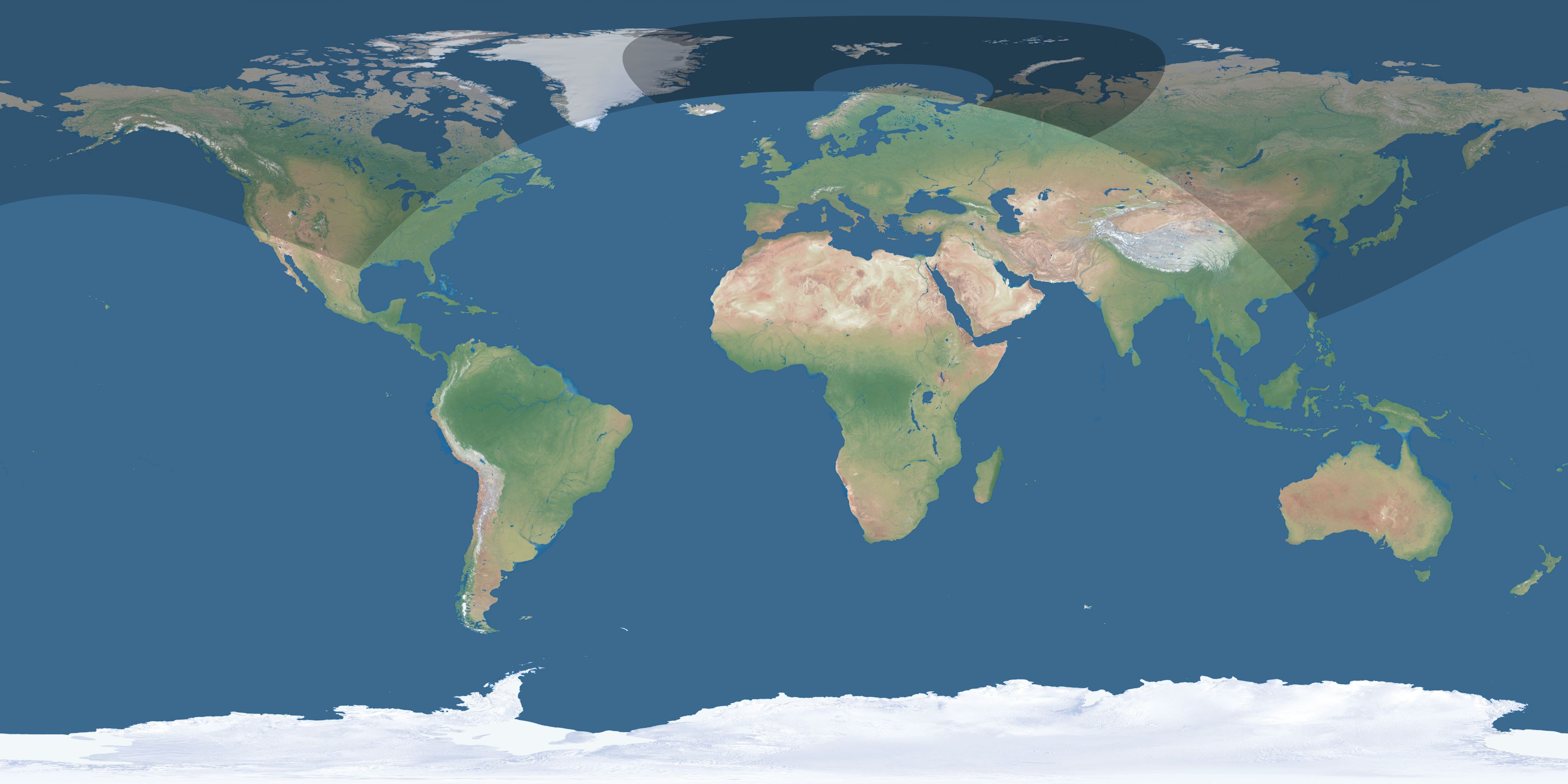 Map of the umbra and penumbra path of the solar eclipse of 05/21/2384