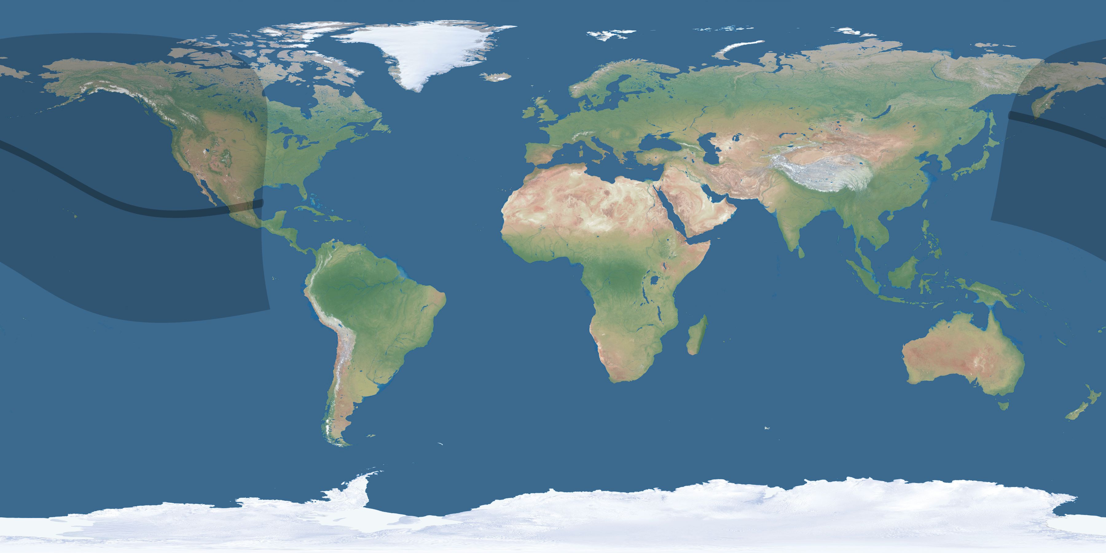 Map of the umbra and penumbra path of the solar eclipse of 10/24/2386