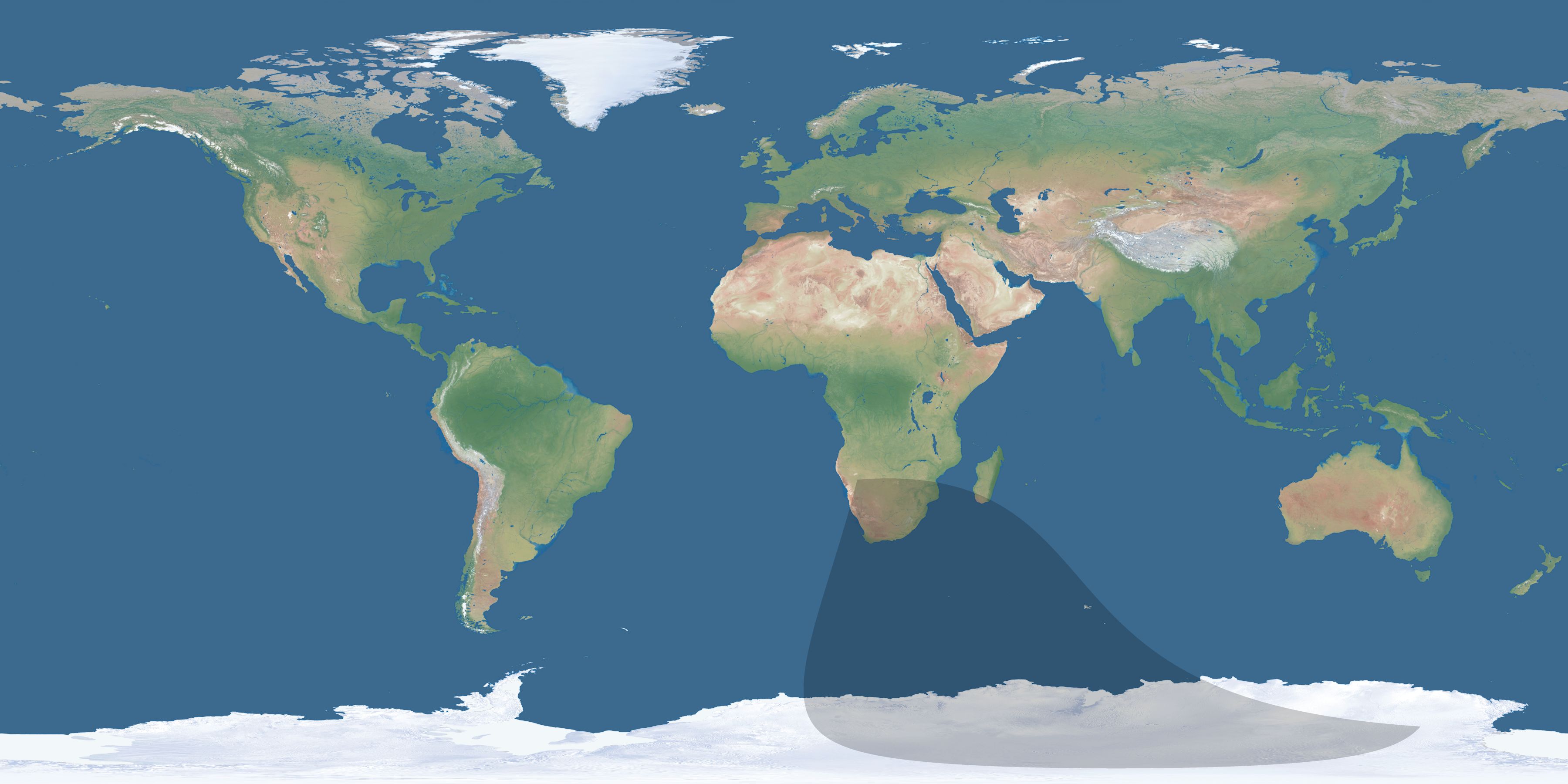 Map of the umbra and penumbra path of the solar eclipse of 09/11/2398