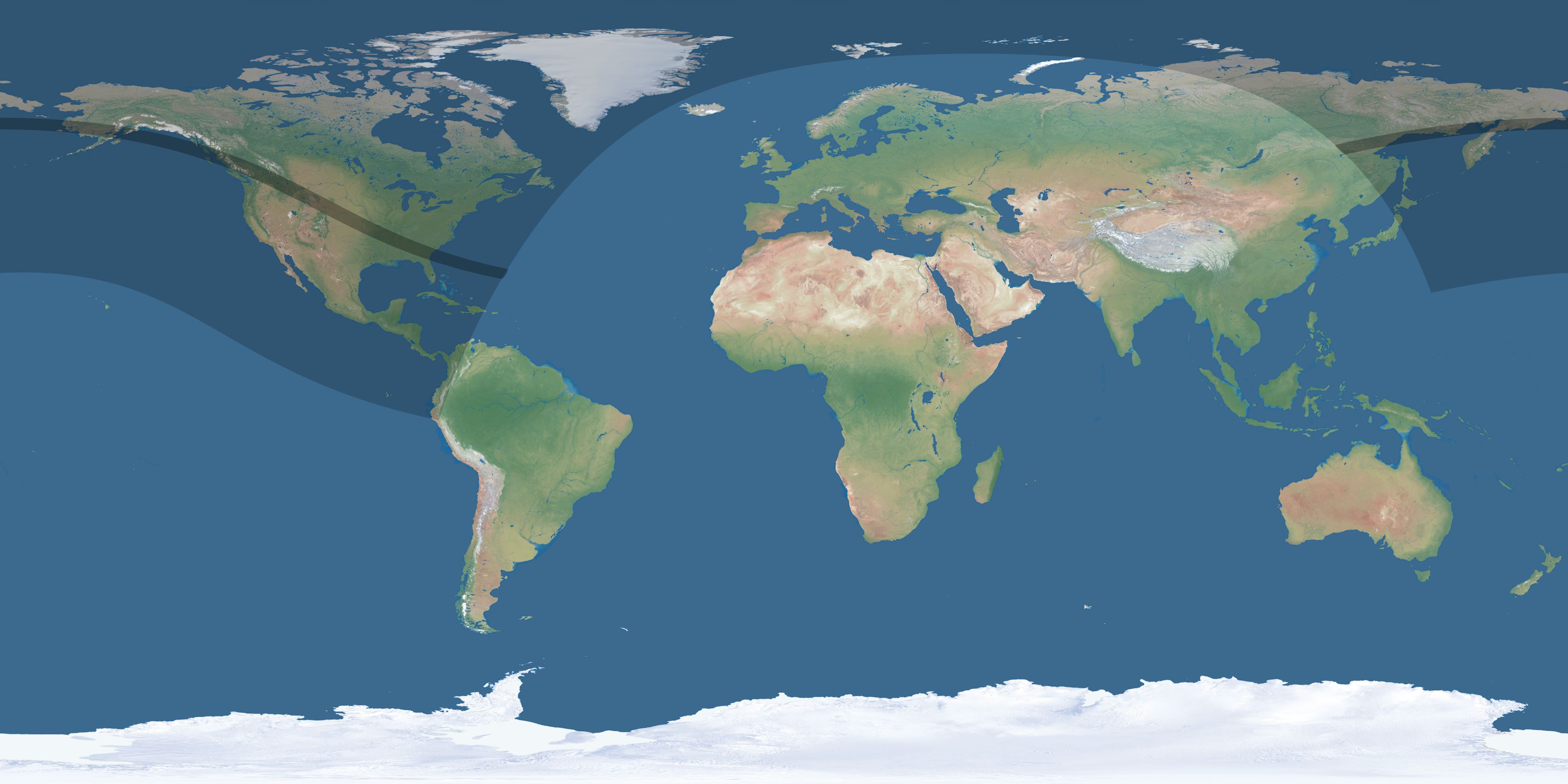 Map of the umbra and penumbra path of the solar eclipse of 08/22/2408