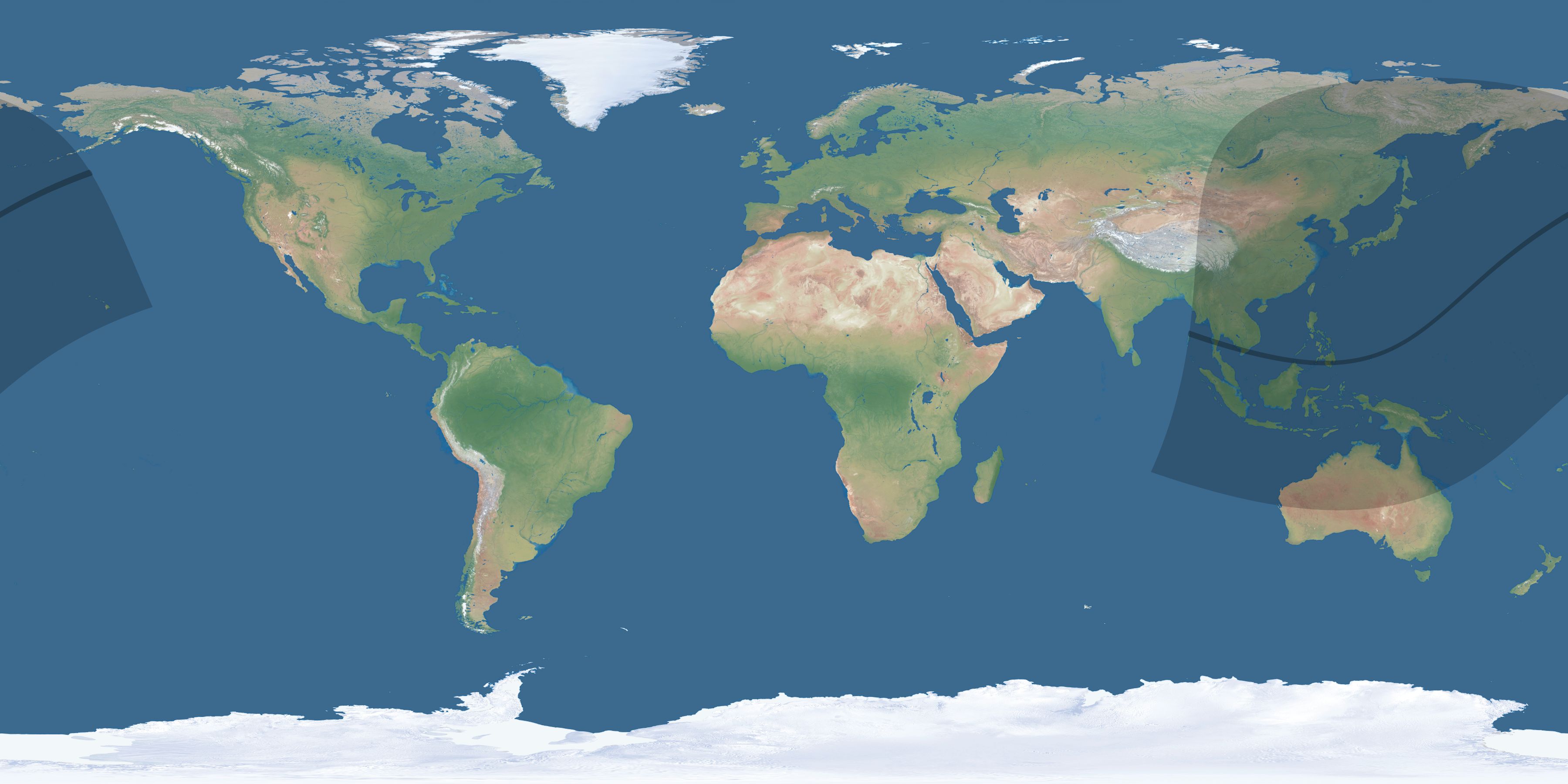 Map of the umbra and penumbra path of the solar eclipse of 01/26/2419