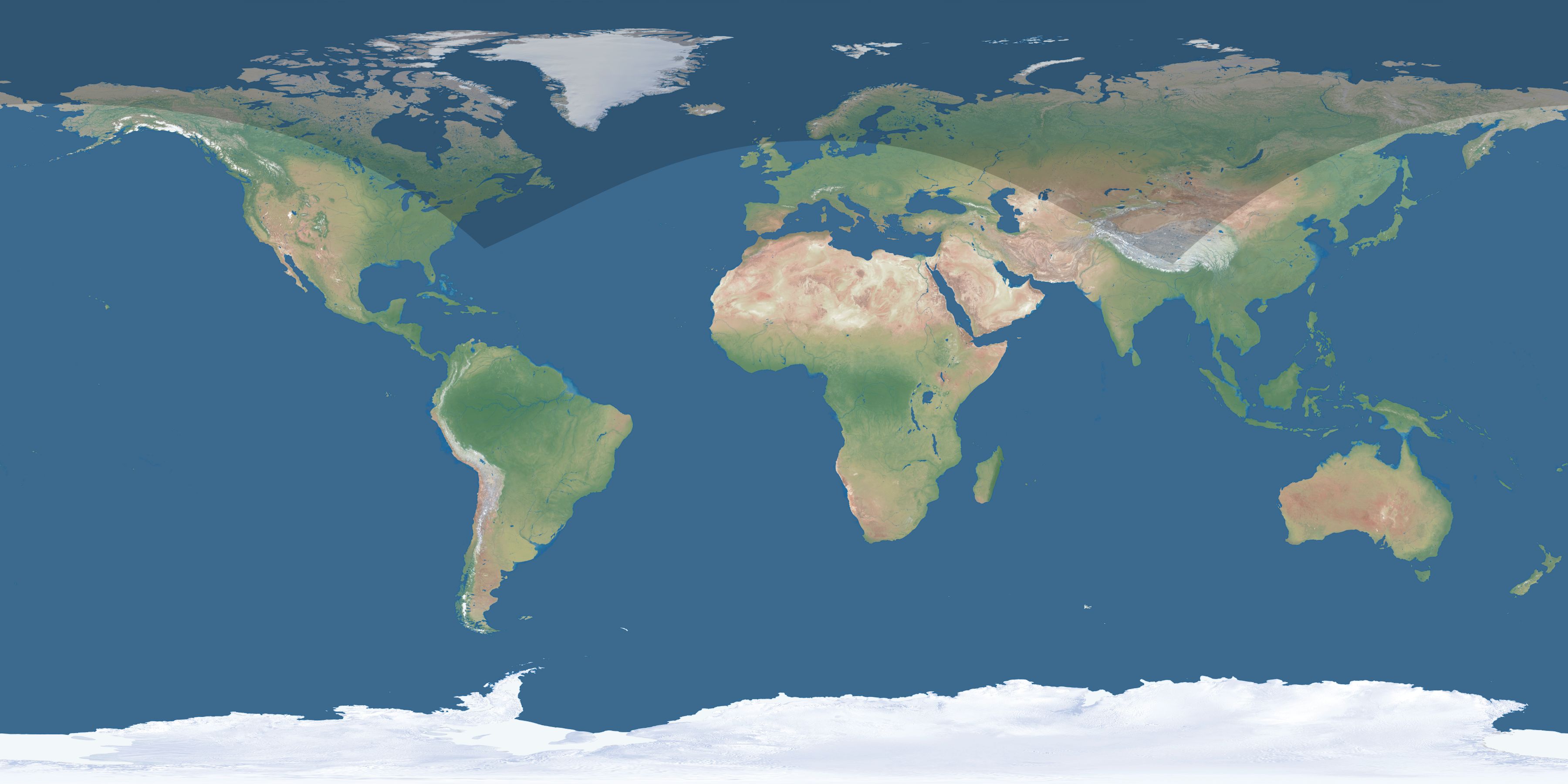 Map of the umbra and penumbra path of the solar eclipse of 06/11/2420