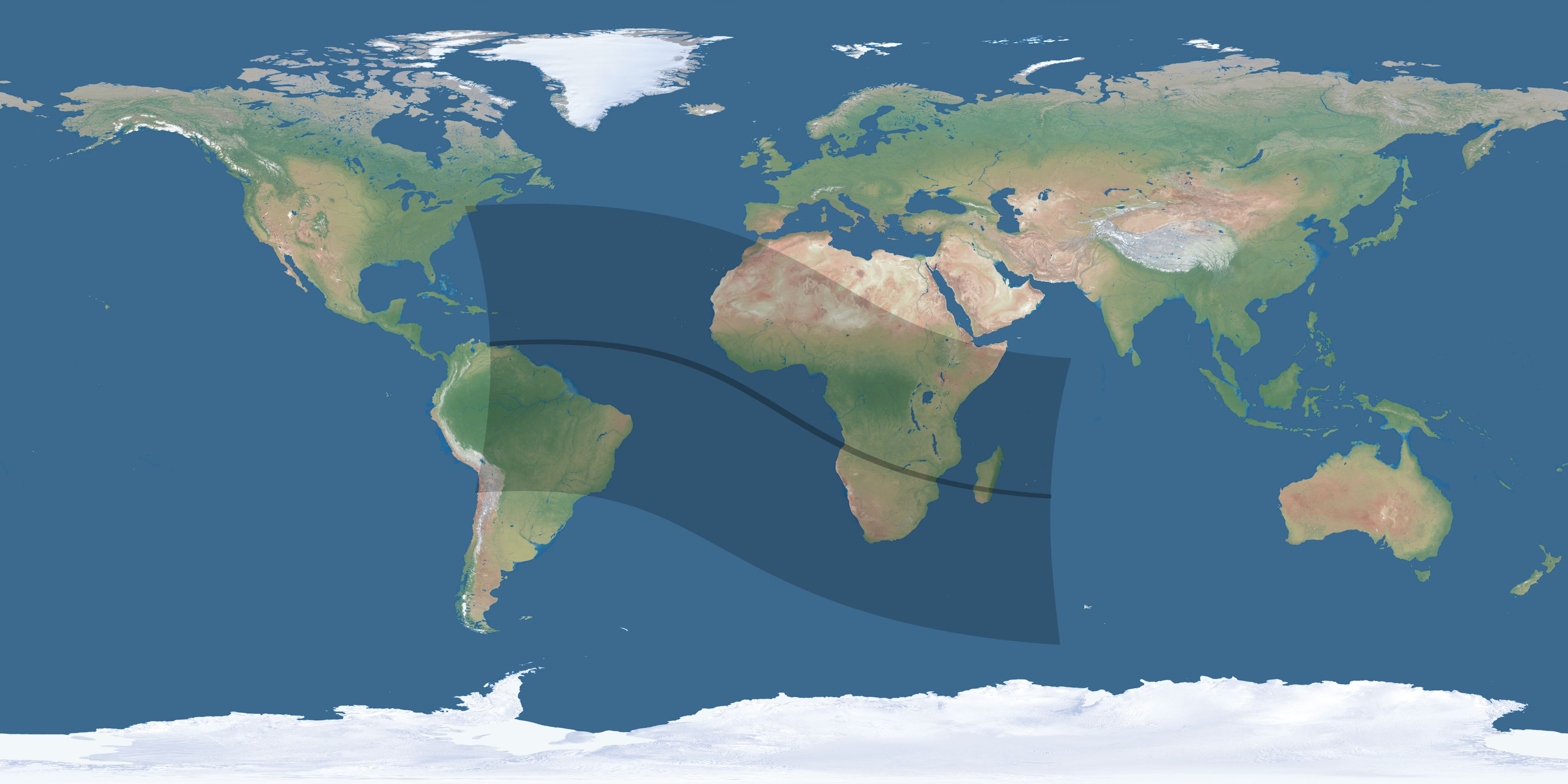 Map of the umbra and penumbra path of the solar eclipse of 09/12/2425