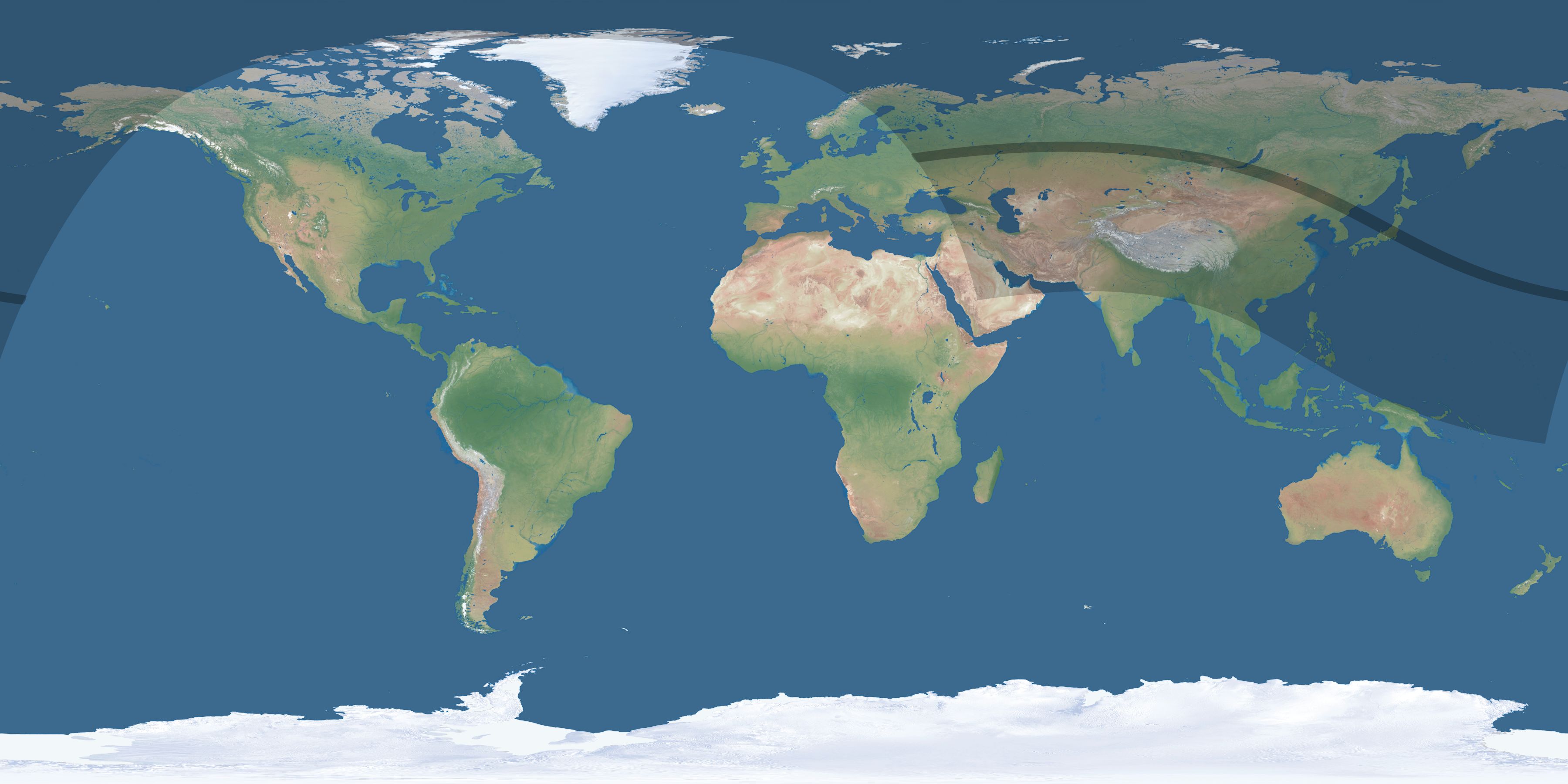 Map of the umbra and penumbra path of the solar eclipse of 09/02/2426