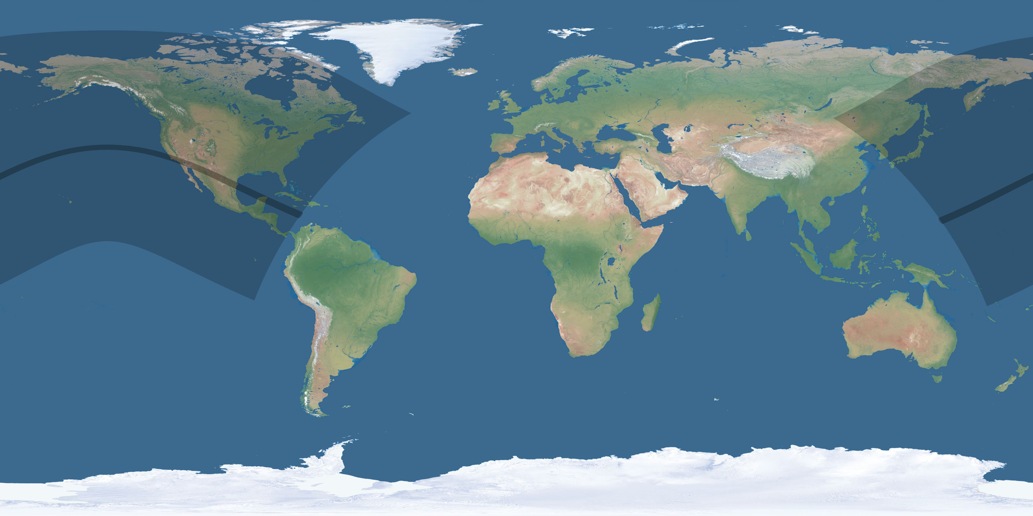 Map of the umbra and penumbra path of the solar eclipse of 07/02/2429