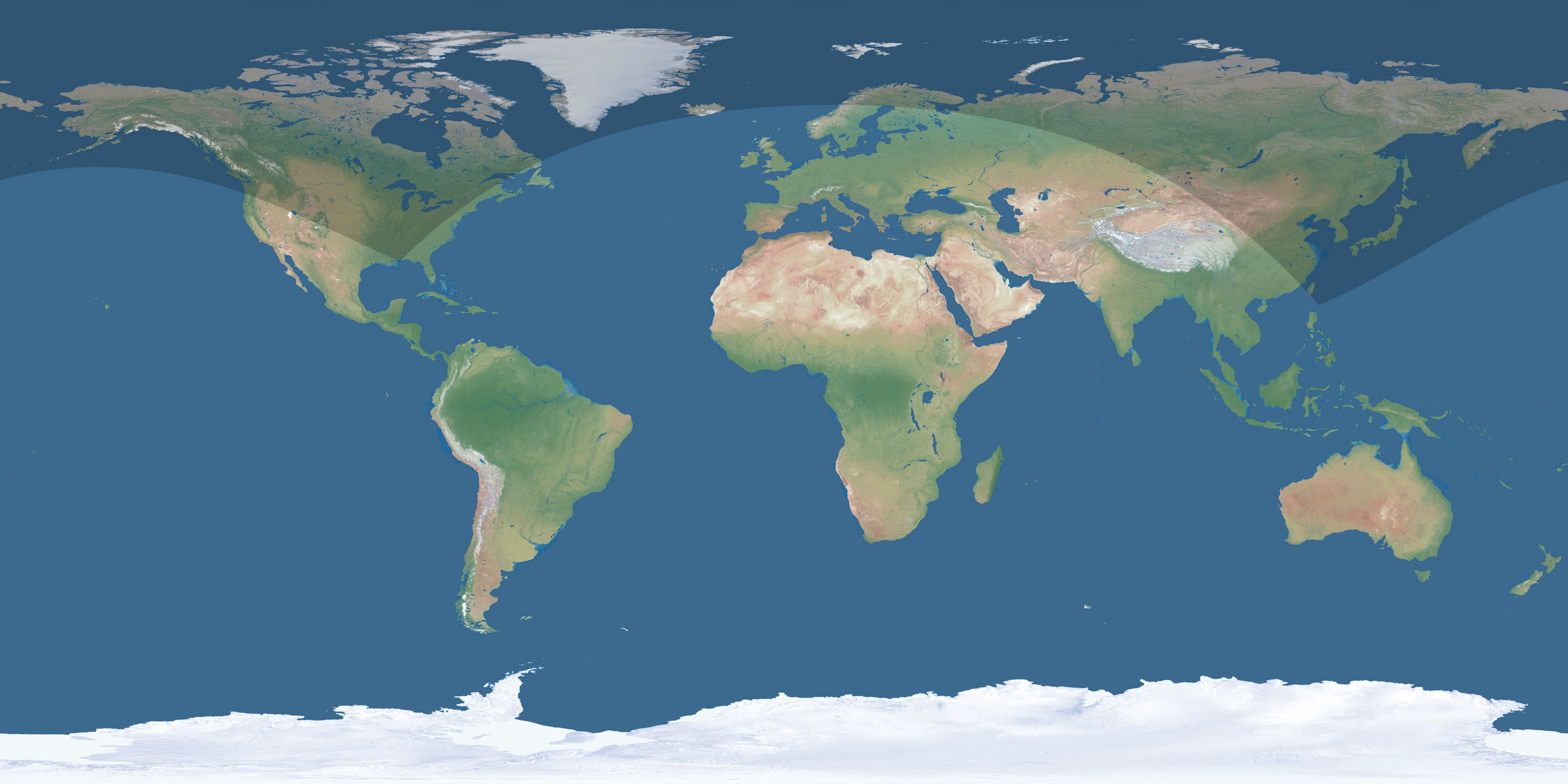Map of the umbra and penumbra path of the solar eclipse of 06/21/2430
