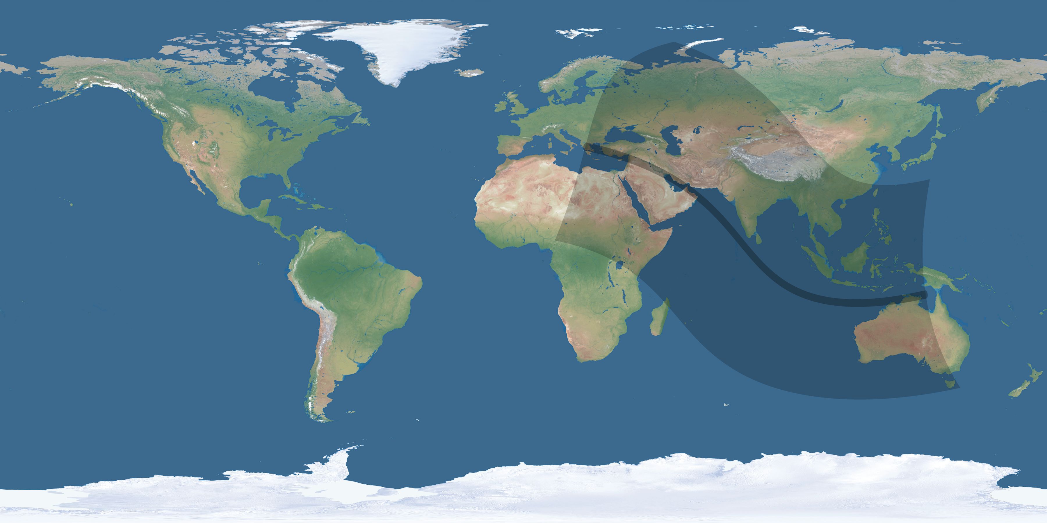 Map of the umbra and penumbra path of the solar eclipse of 10/24/2432