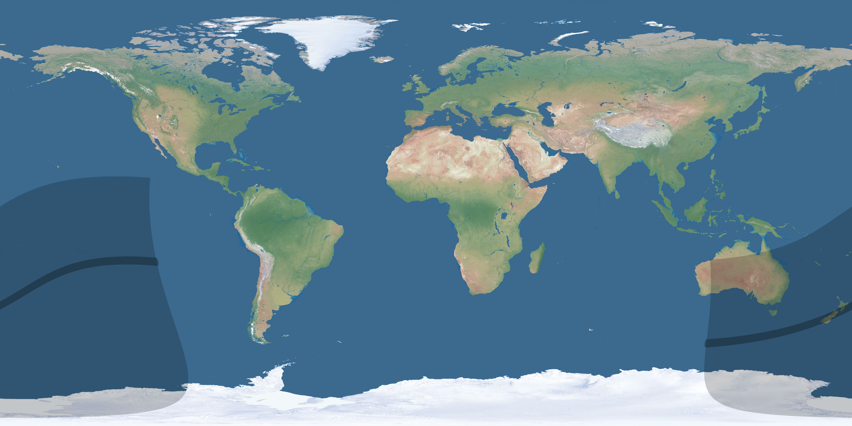 Map of the umbra and penumbra path of the solar eclipse of 03/31/2462