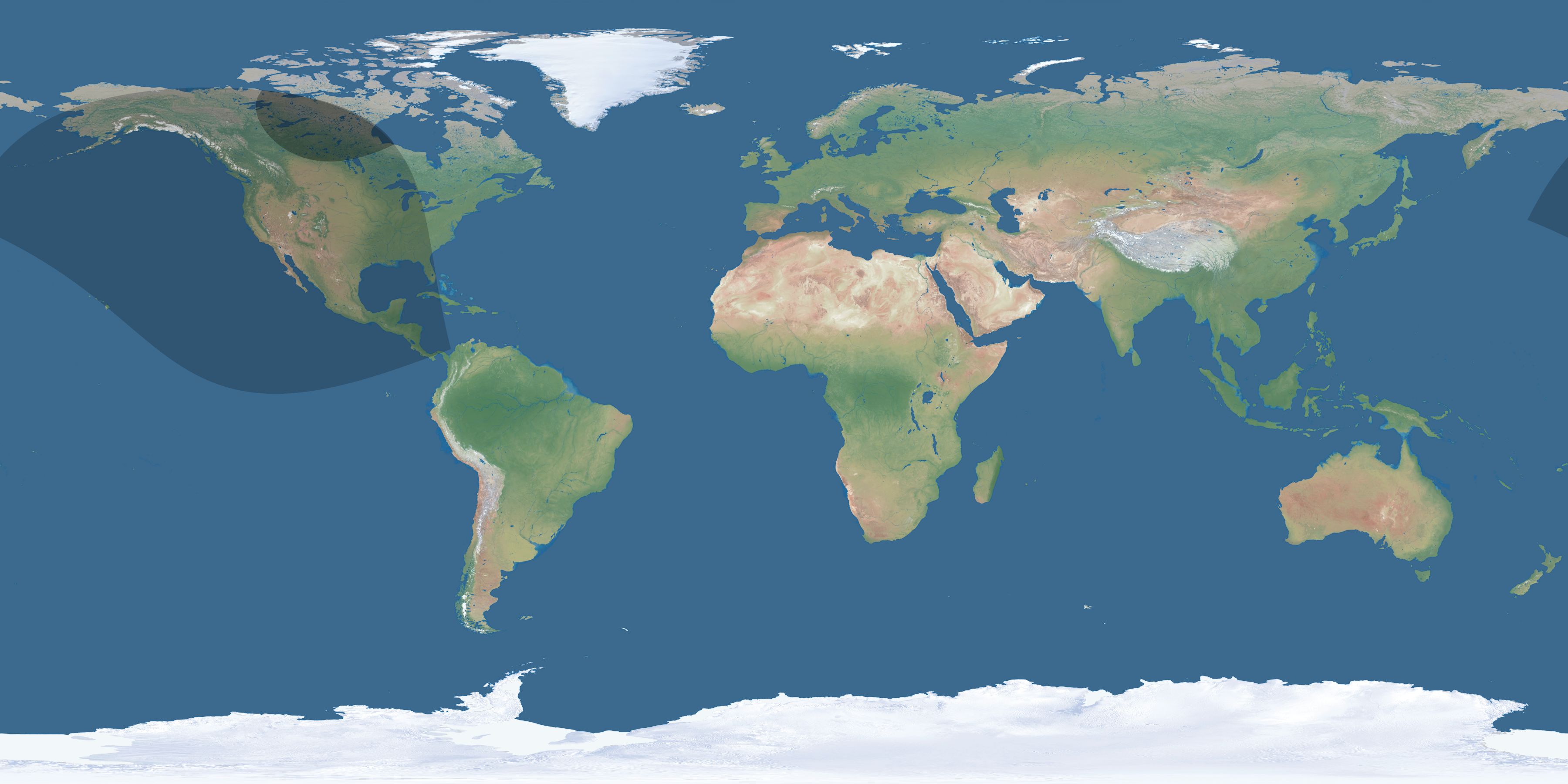 Map of the umbra and penumbra path of the solar eclipse of 11/27/2467