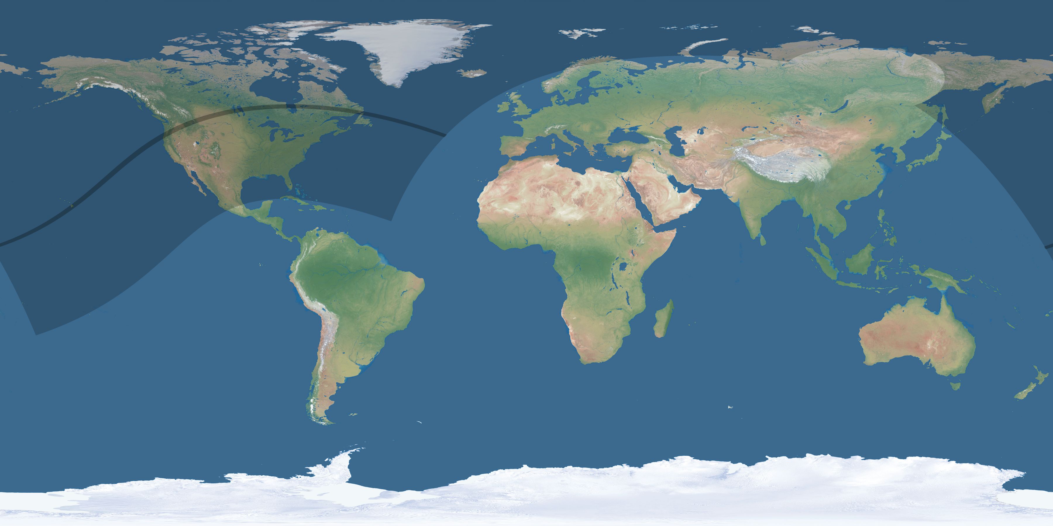 Map of the umbra and penumbra path of the solar eclipse of 05/12/2469